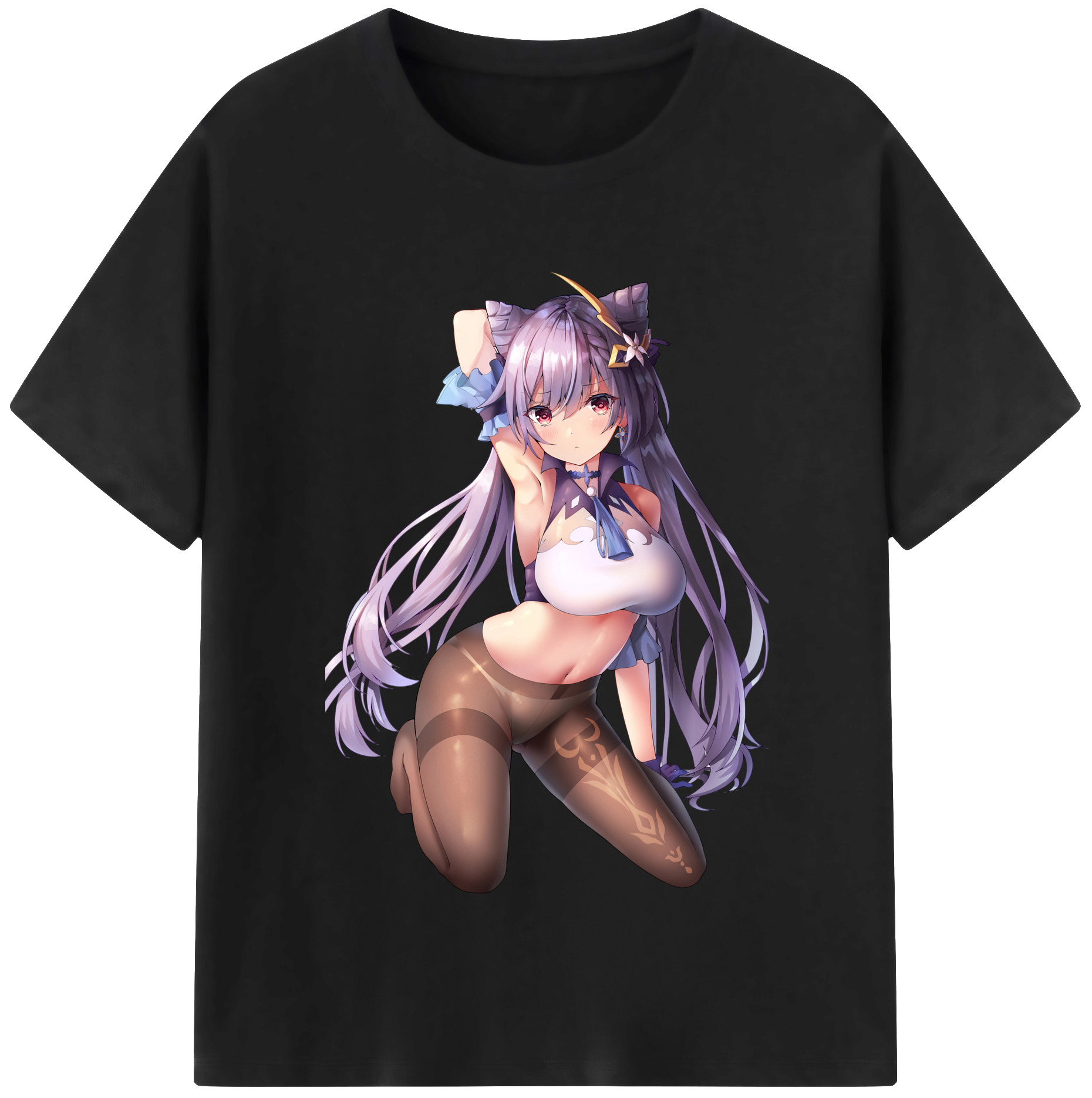 げんし神 刻晴 こくせい genshin Kokusei レディースカジュアルプリントTシャツ（綿100％）