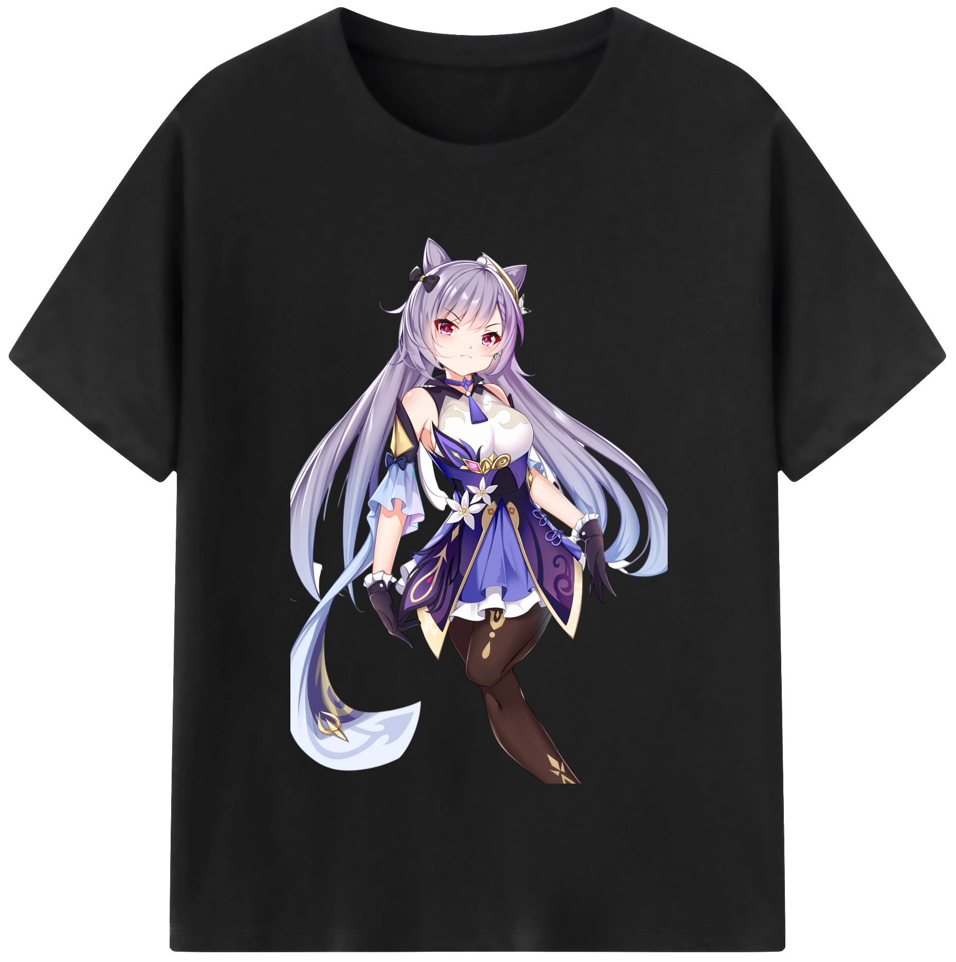 げんし神 刻晴 こくせい genshin Kokusei レディースカジュアルプリントTシャツ（綿100％）