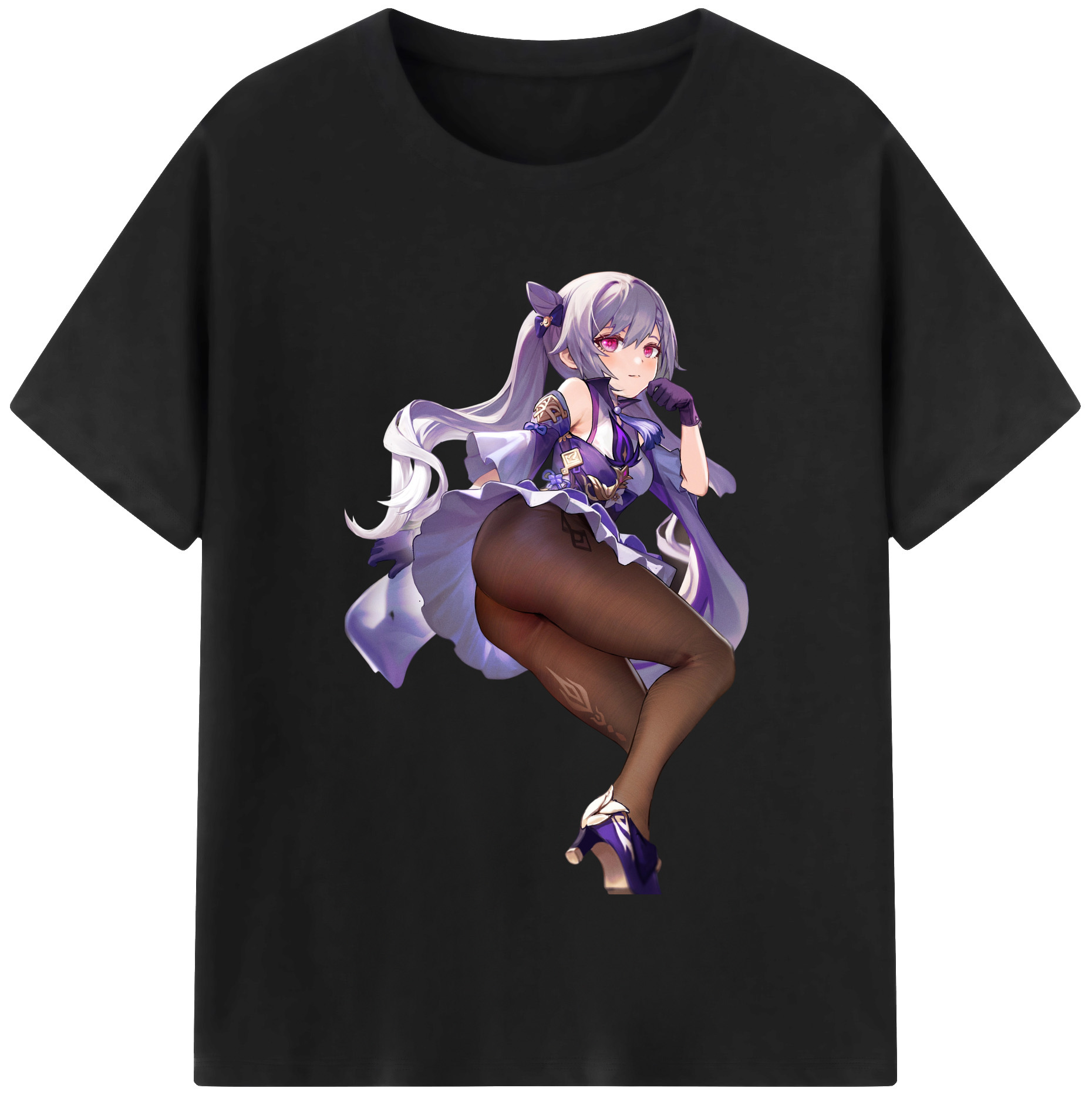 げんし神 刻晴 こくせい genshin Kokusei レディースカジュアルプリントTシャツ（綿100％）