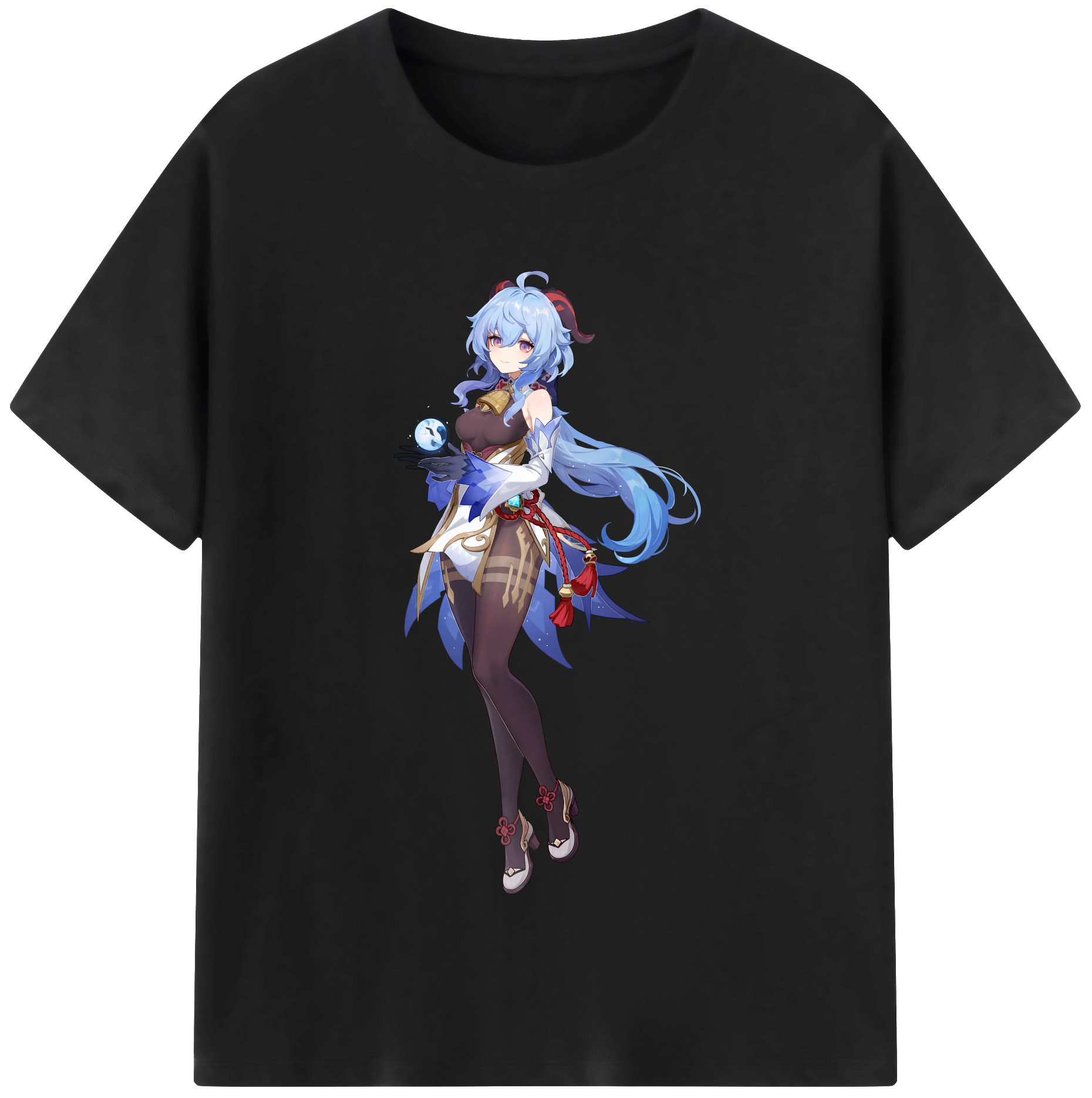 げんし神 甘雨 かんう genshin Ganyu レディースカジュアルプリントTシャツ（綿100％）