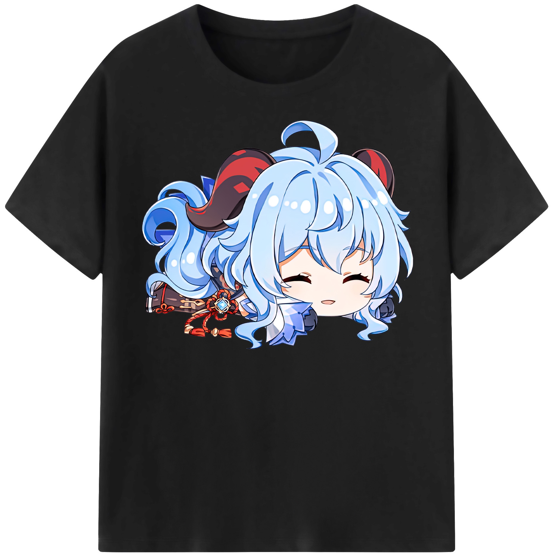 げんし神 甘雨 かんう genshin Ganyu レディースカジュアルプリントTシャツ（綿100％）