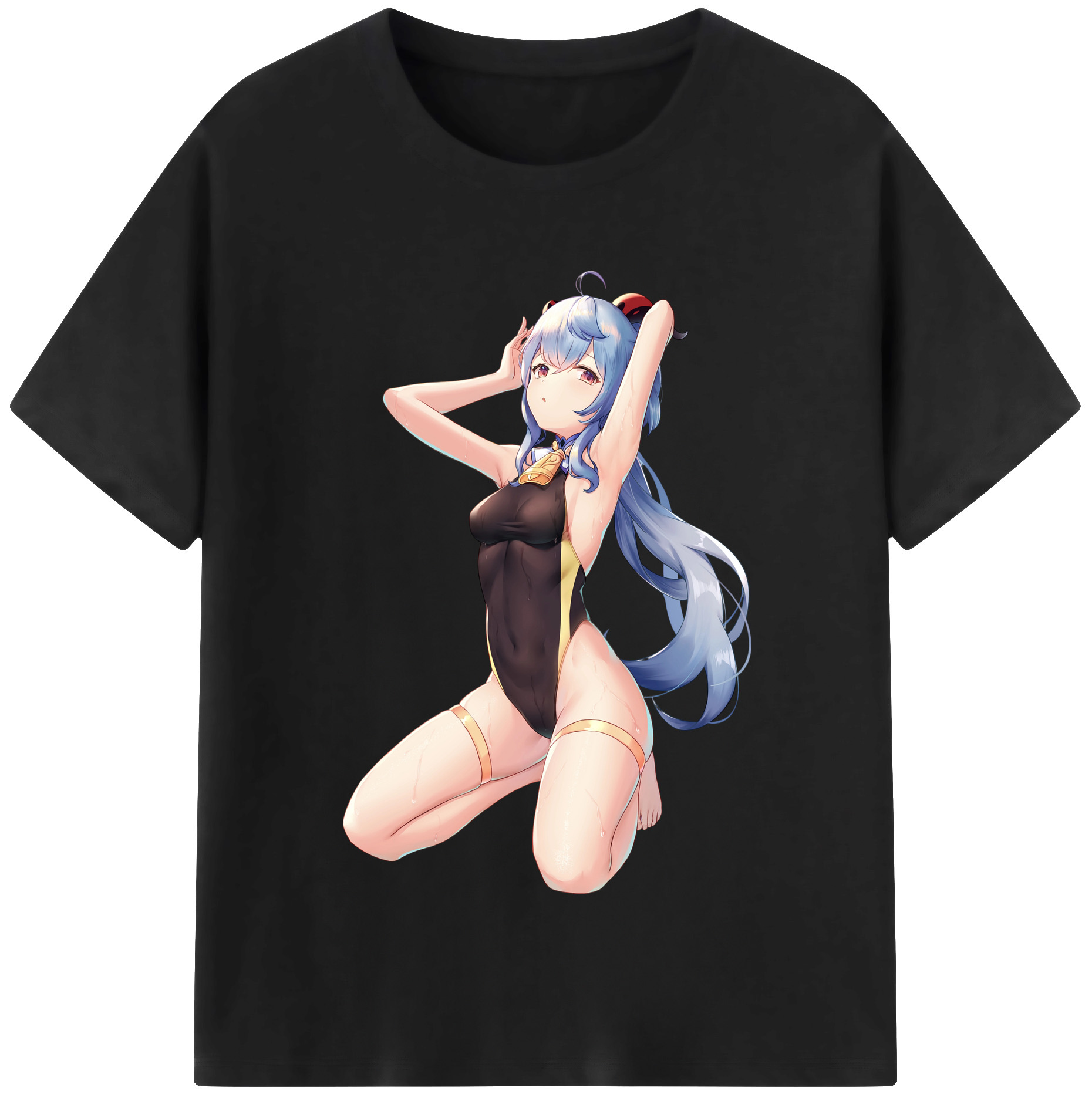 げんし神 甘雨 かんう genshin Ganyu レディースカジュアルプリントTシャツ（綿100％）