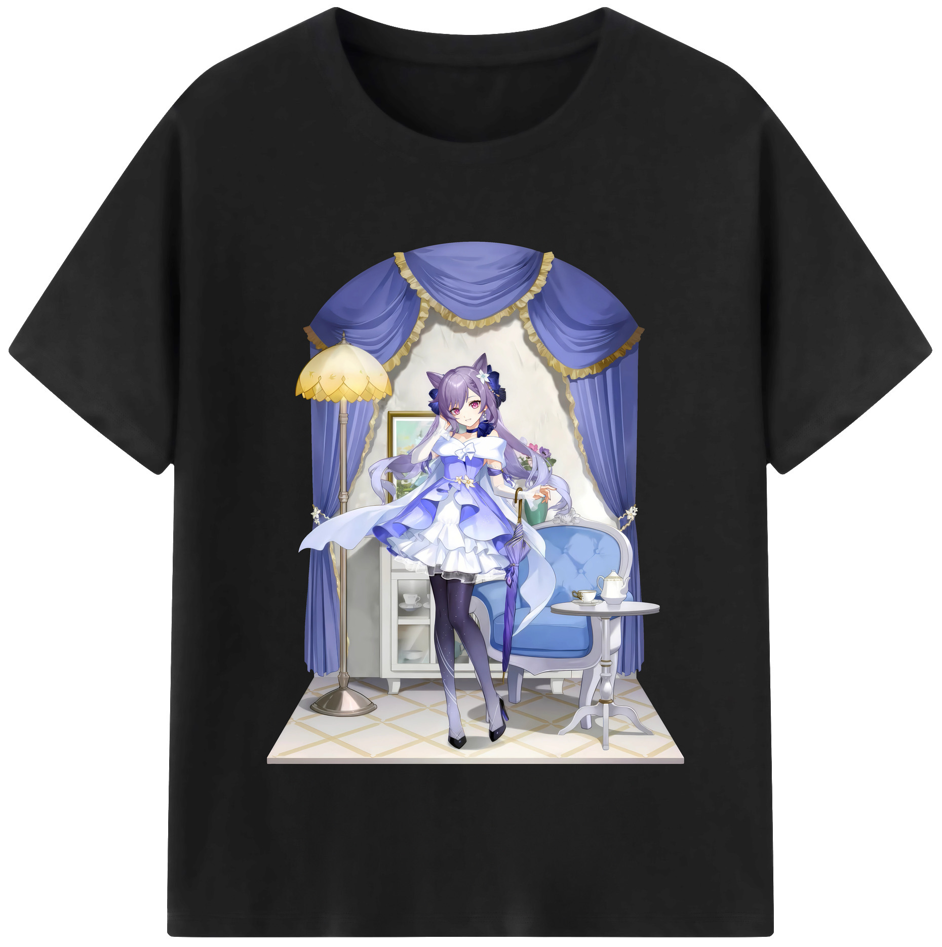 げんし神 刻晴 こくせい genshin Kokusei レディースカジュアルプリントTシャツ（綿100％）