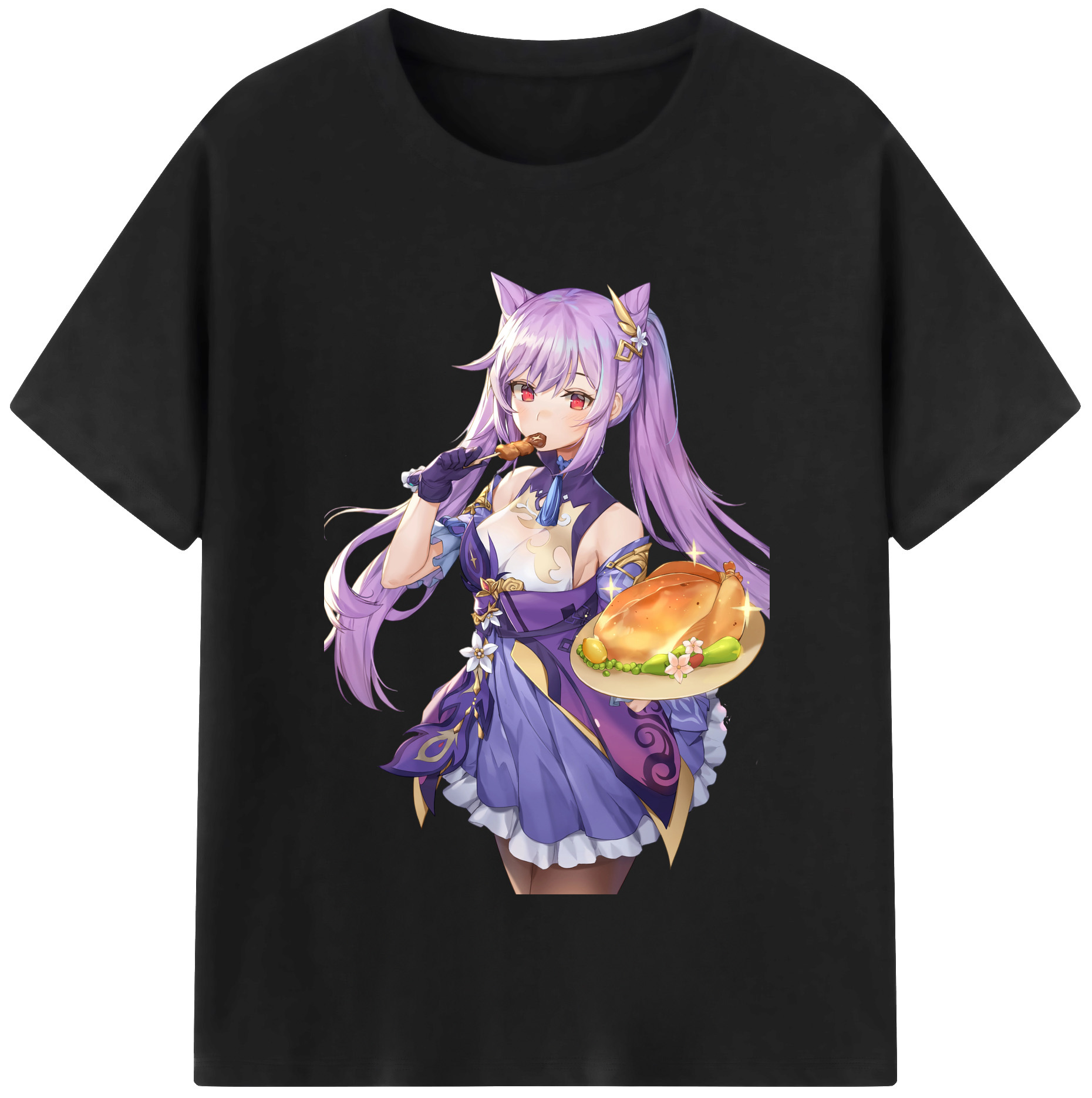 げんし神 刻晴 こくせい genshin Kokusei レディースカジュアルプリントTシャツ（綿100％）