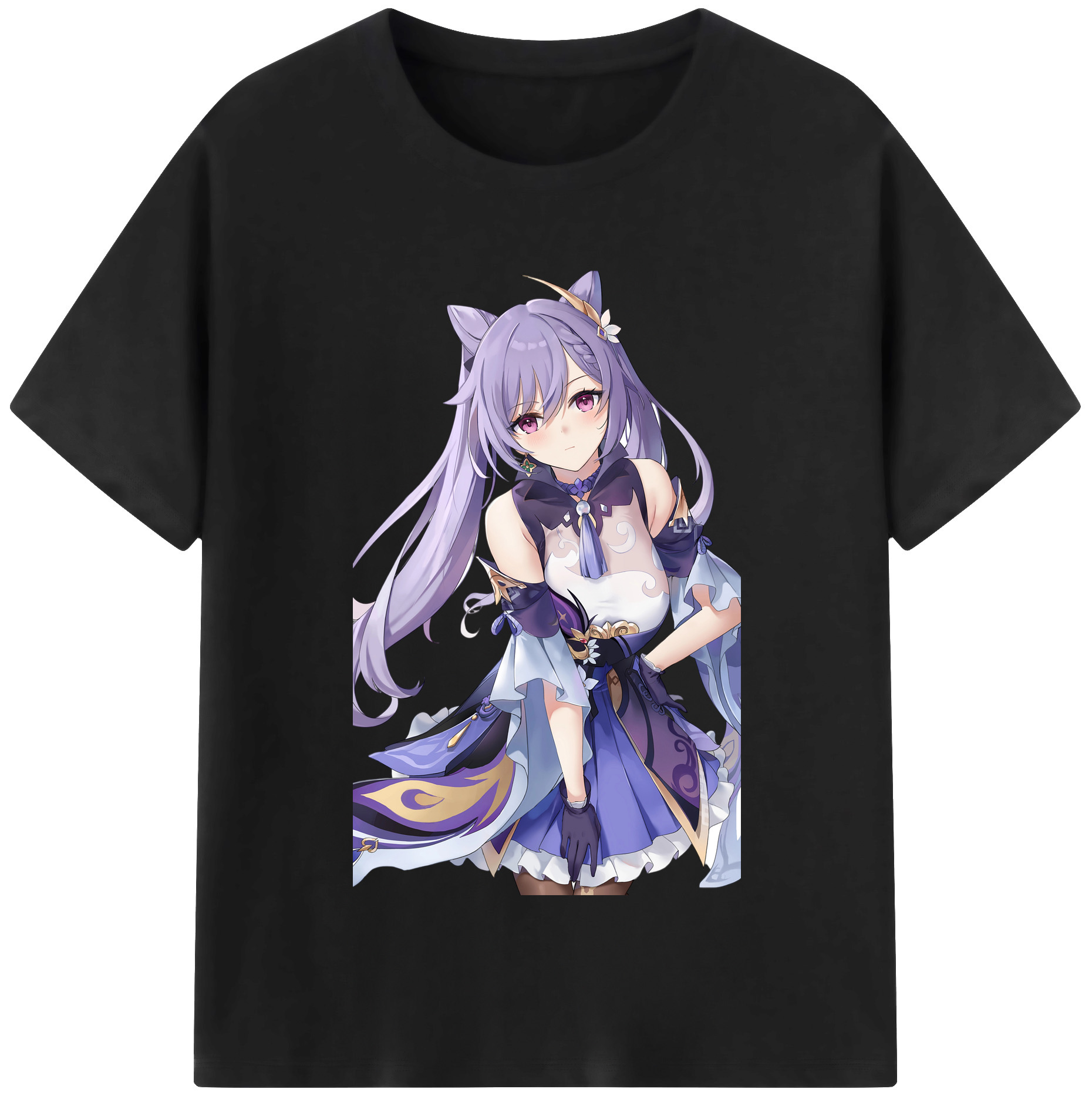 げんし神 刻晴 こくせい genshin Kokusei レディースカジュアルプリントTシャツ（綿100％）
