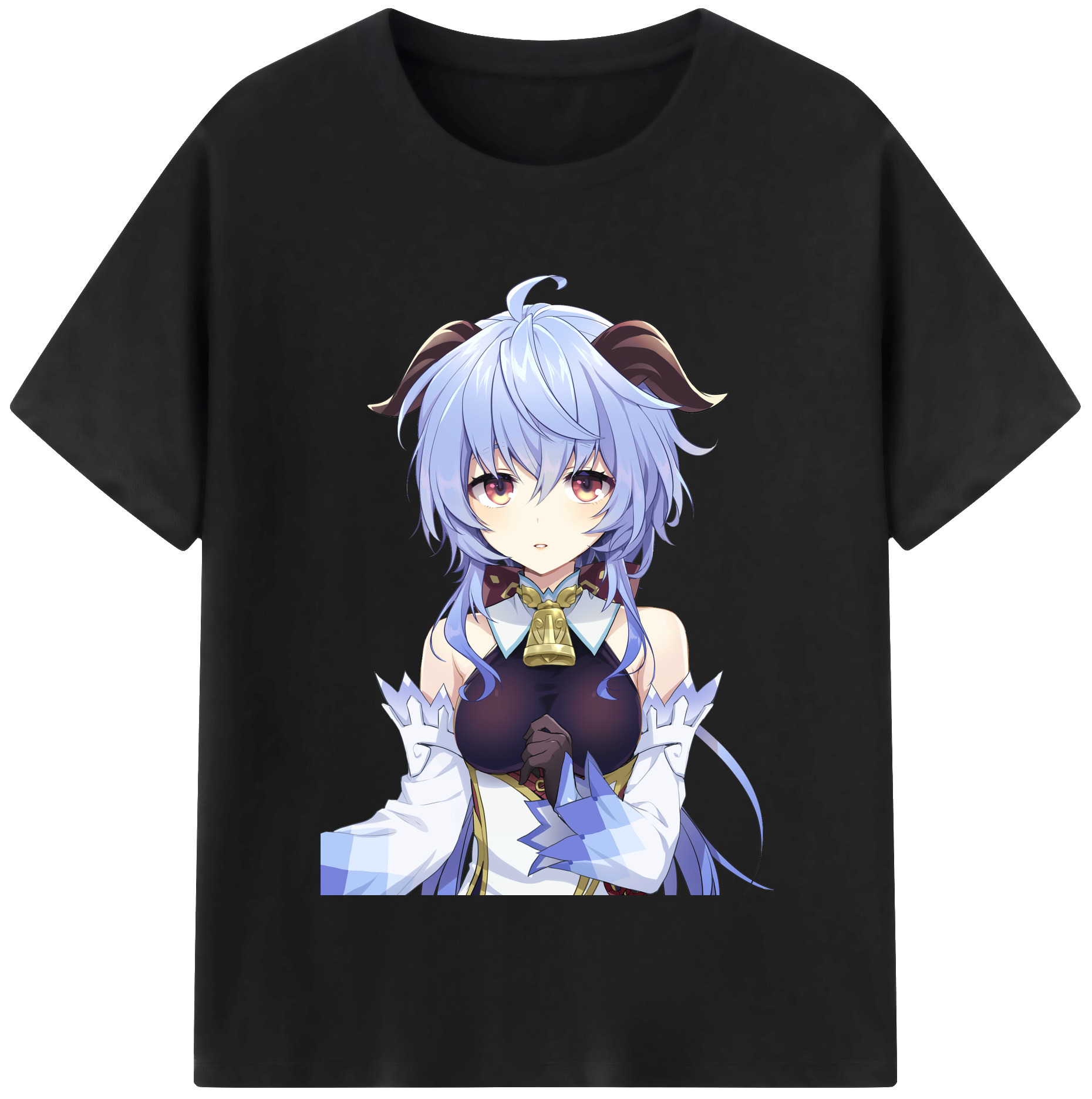 げんし神 甘雨 かんう genshin Ganyu レディースカジュアルプリントTシャツ（綿100％）