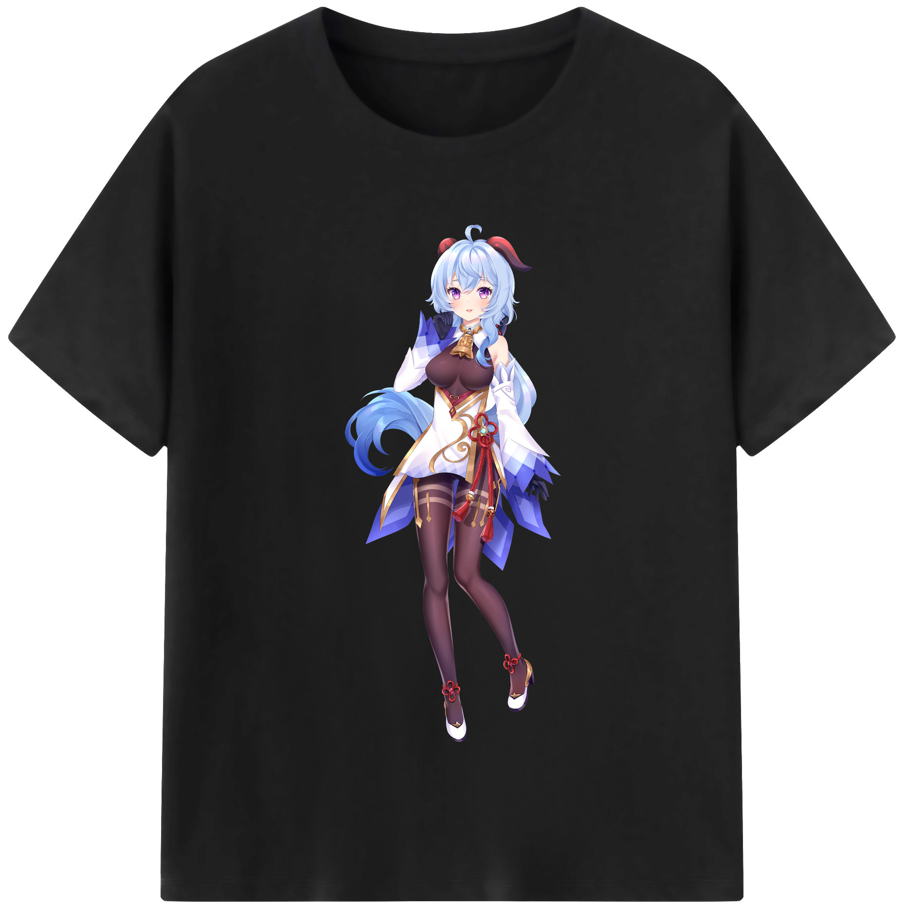 げんし神 甘雨 かんう genshin Ganyu レディースカジュアルプリントTシャツ（綿100％）