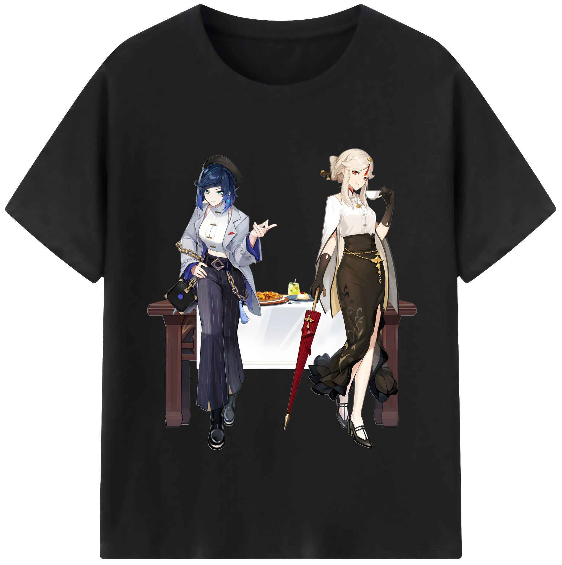 げんし神 夜兰 やらん genshin Yaran レディースカジュアルプリントTシャツ（綿100％）