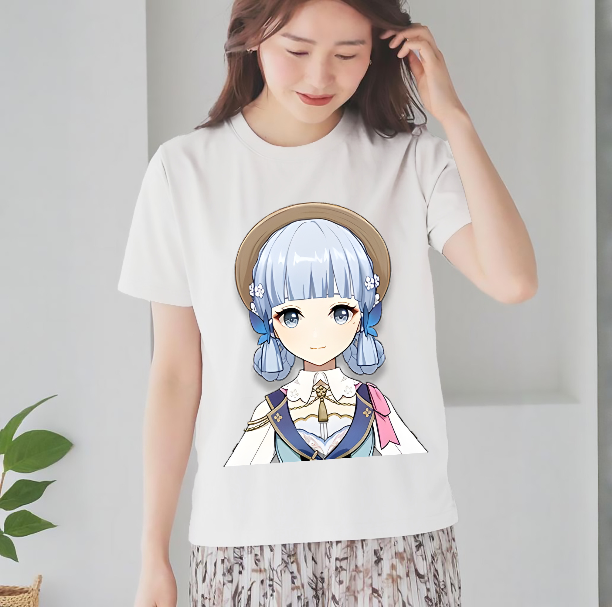 げんし神 神里綾華 神宮寺レン genshin Kamimiya Ren レディースカジュアルプリントTシャツ（綿100％）