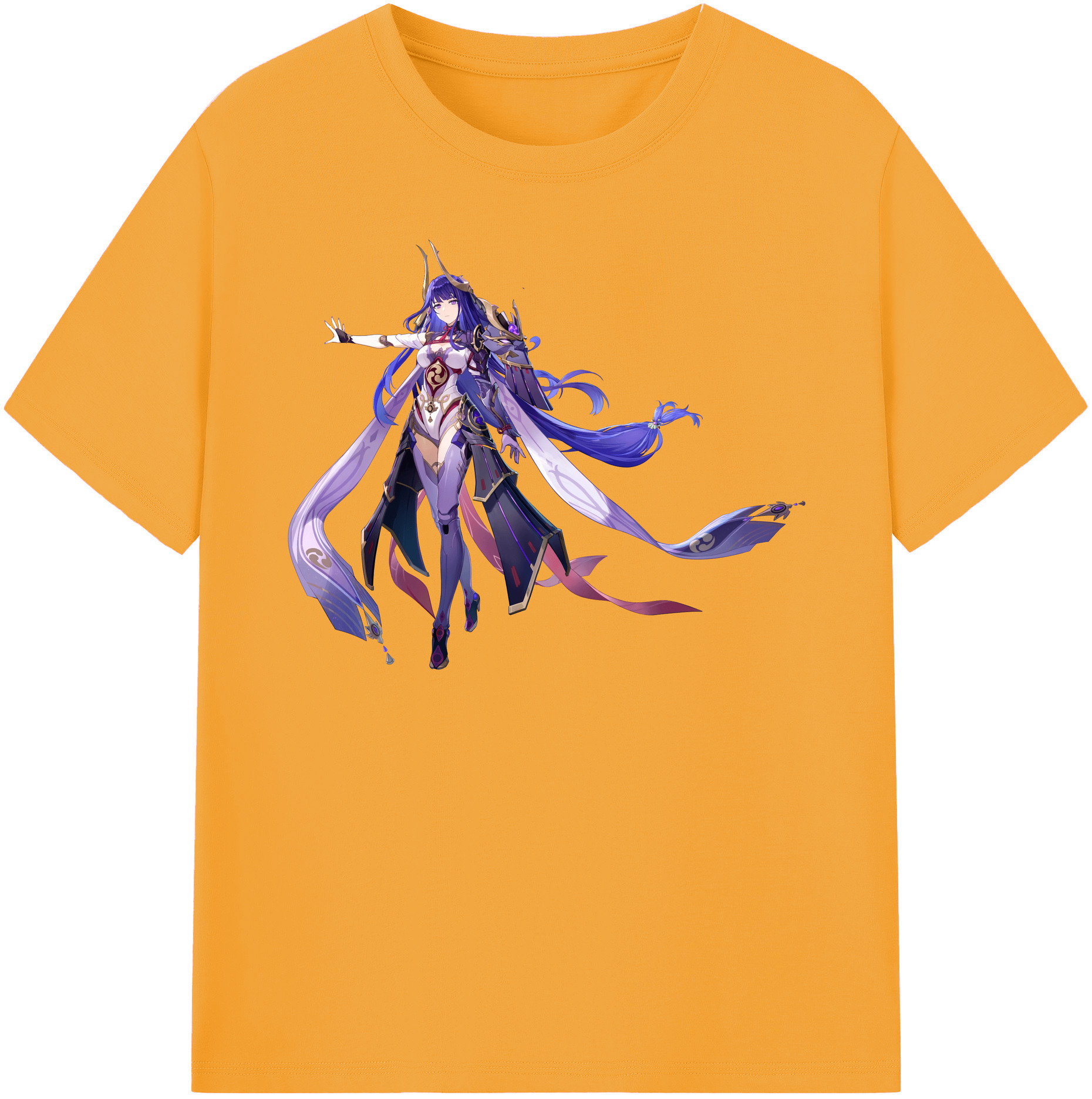 げんし神 雷電将軍 らいでんしょうぐん genshin Raiden Shogun レディースカジュアルプリントTシャツ（綿100％）