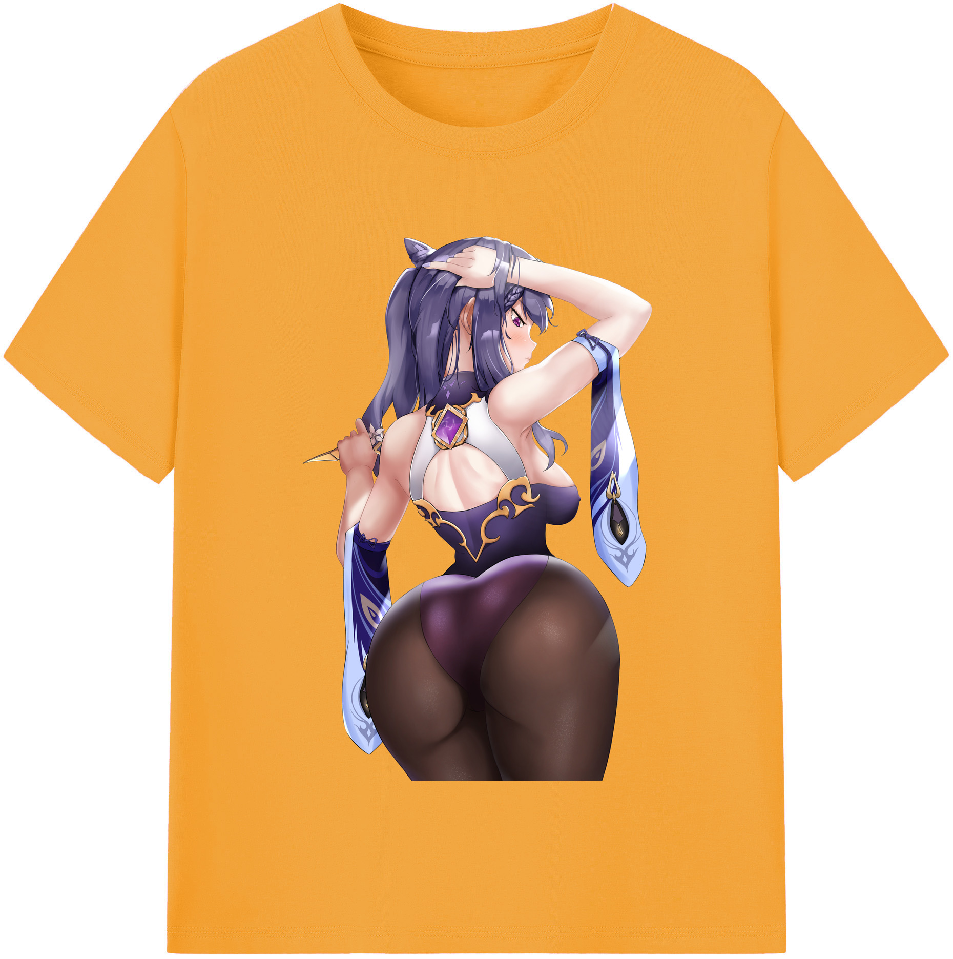 げんし神 刻晴 こくせい genshin Kokusei レディースカジュアルプリントTシャツ（綿100％）