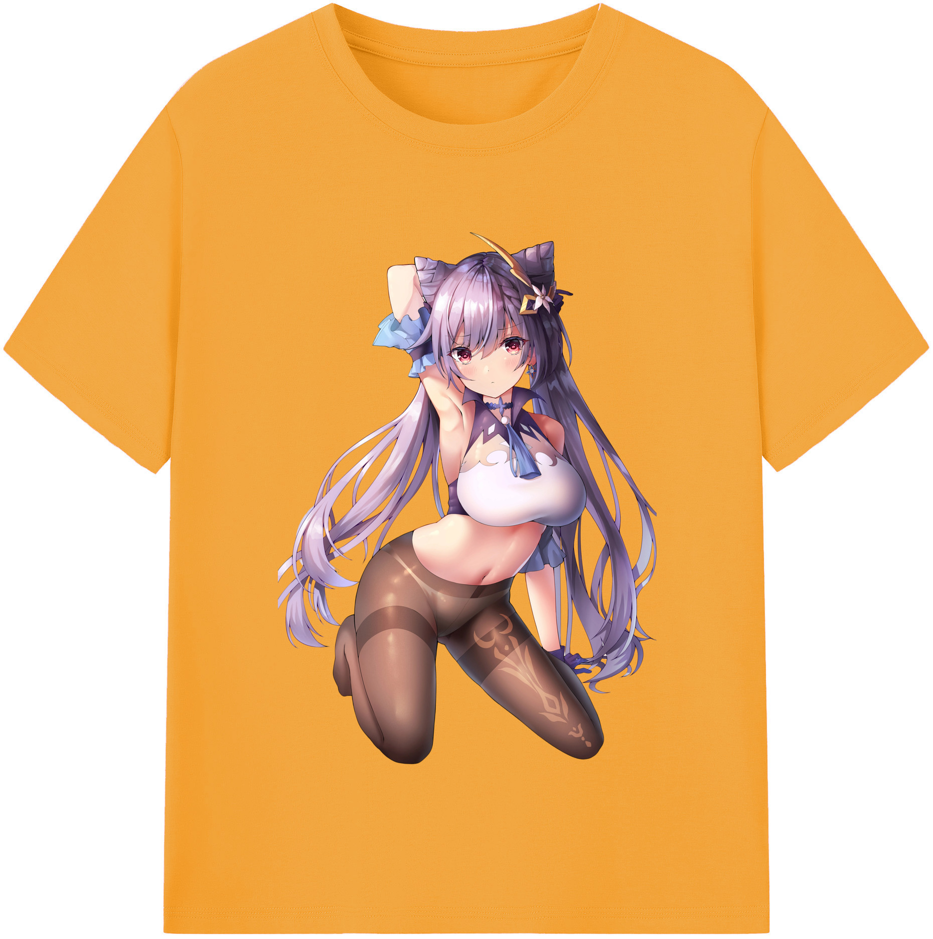 げんし神 刻晴 こくせい genshin Kokusei レディースカジュアルプリントTシャツ（綿100％）