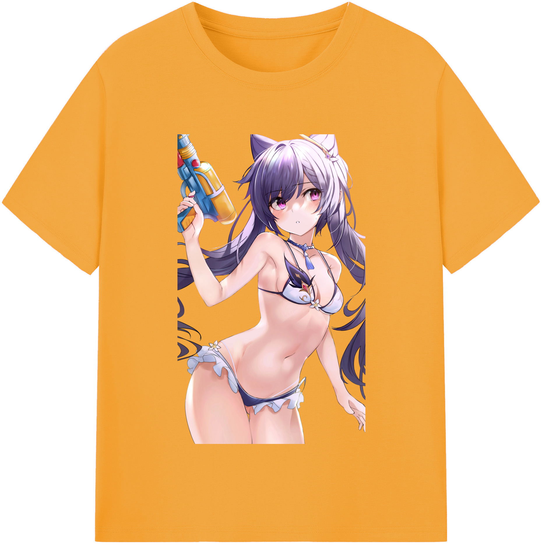 げんし神 刻晴 こくせい genshin Kokusei レディースカジュアルプリントTシャツ（綿100％）