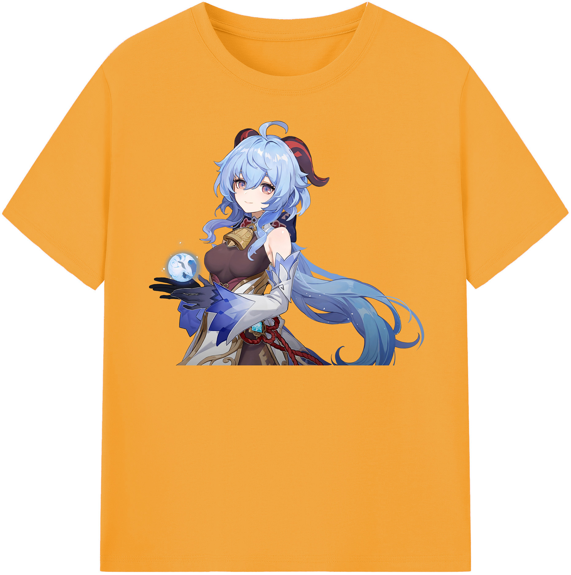 げんし神 甘雨 かんう genshin Ganyu レディースカジュアルプリントTシャツ（綿100％）