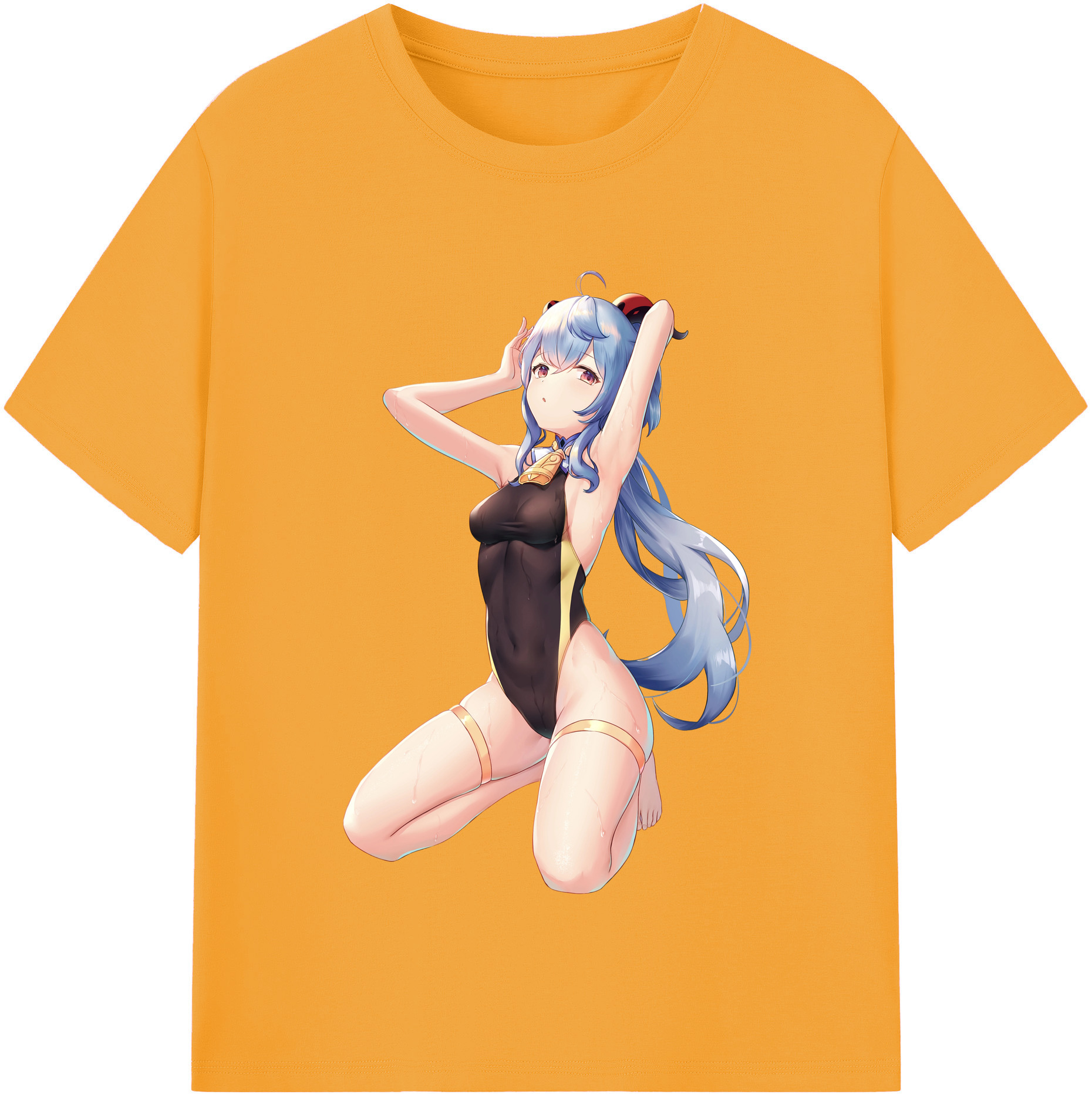 げんし神 甘雨 かんう genshin Ganyu レディースカジュアルプリントTシャツ（綿100％）