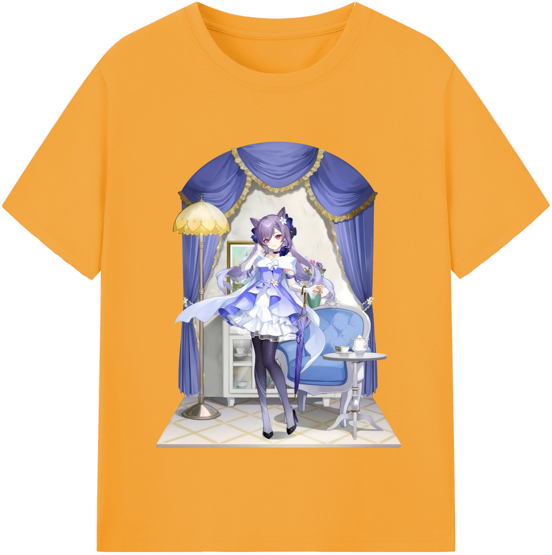 げんし神 刻晴 こくせい genshin Kokusei レディースカジュアルプリントTシャツ（綿100％）