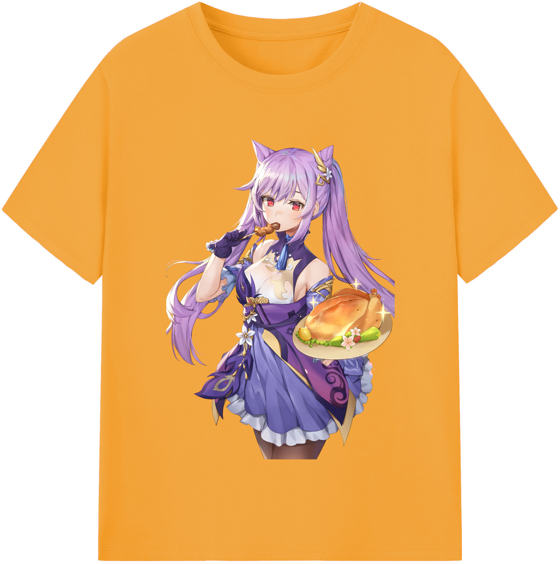 げんし神 刻晴 こくせい genshin Kokusei レディースカジュアルプリントTシャツ（綿100％）