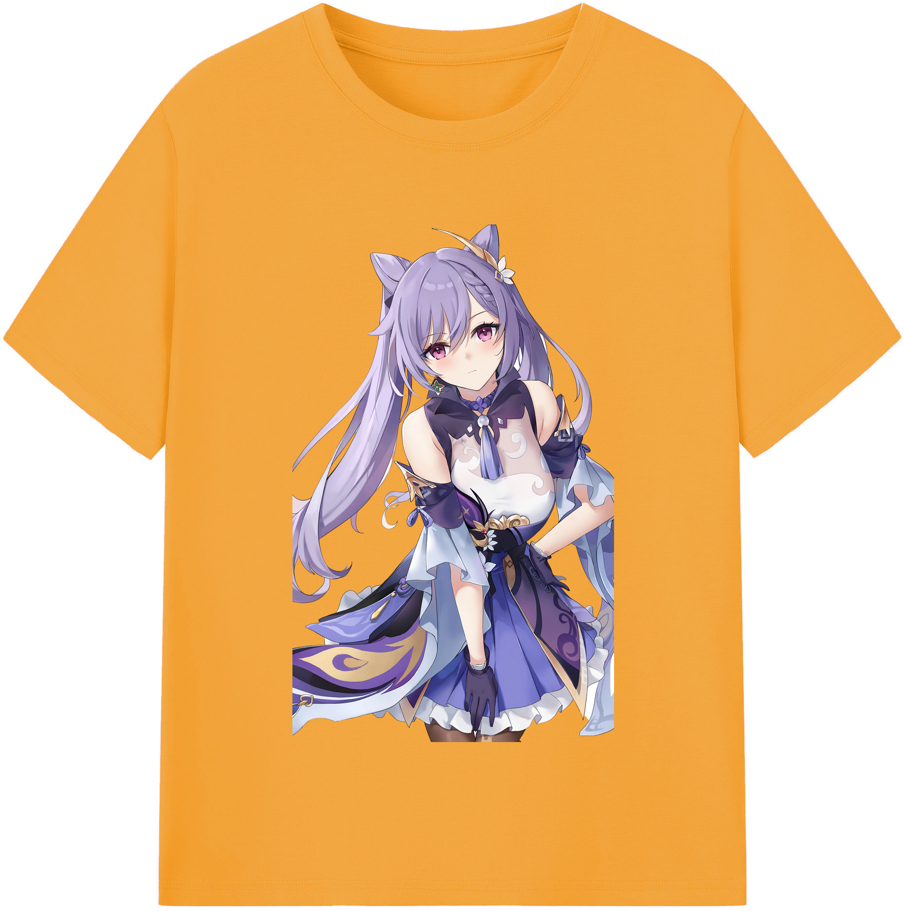 げんし神 刻晴 こくせい genshin Kokusei レディースカジュアルプリントTシャツ（綿100％）