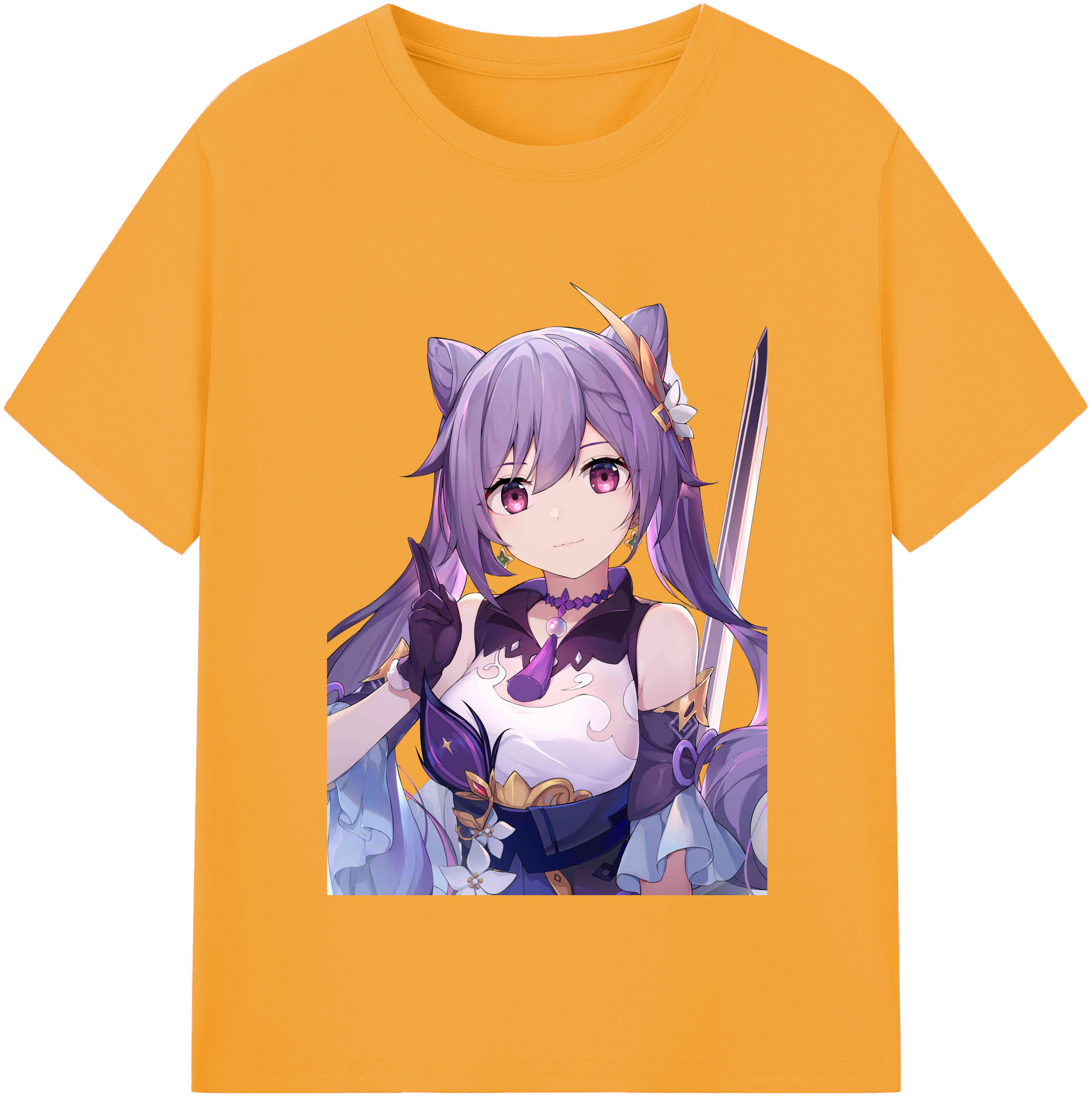 げんし神 刻晴 こくせい genshin Kokusei レディースカジュアルプリントTシャツ（綿100％）