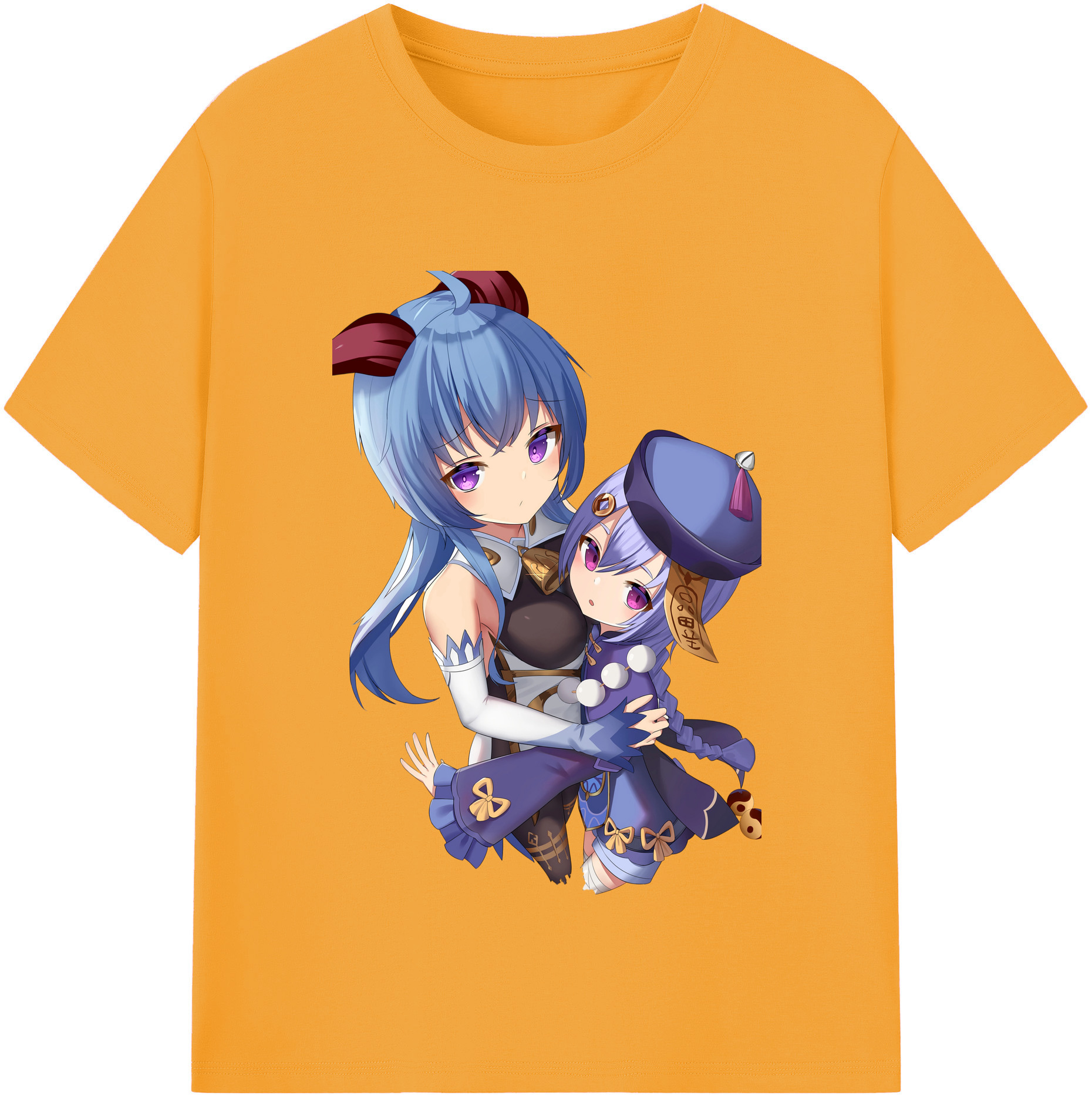 げんし神 甘雨 かんう genshin Ganyu レディースカジュアルプリントTシャツ（綿100％）