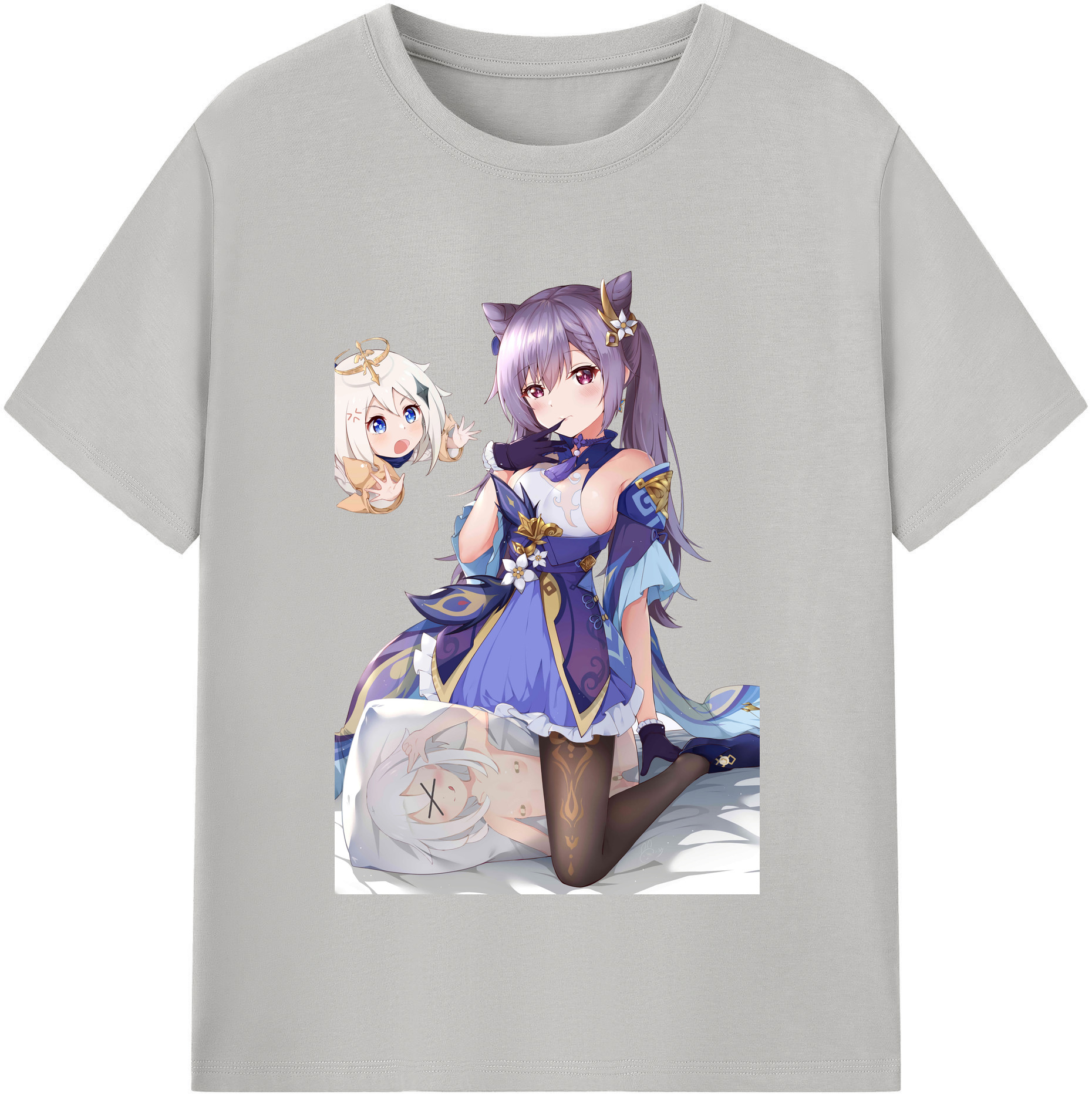 げんし神 刻晴 こくせい genshin Kokusei レディースカジュアルプリントTシャツ（綿100％）