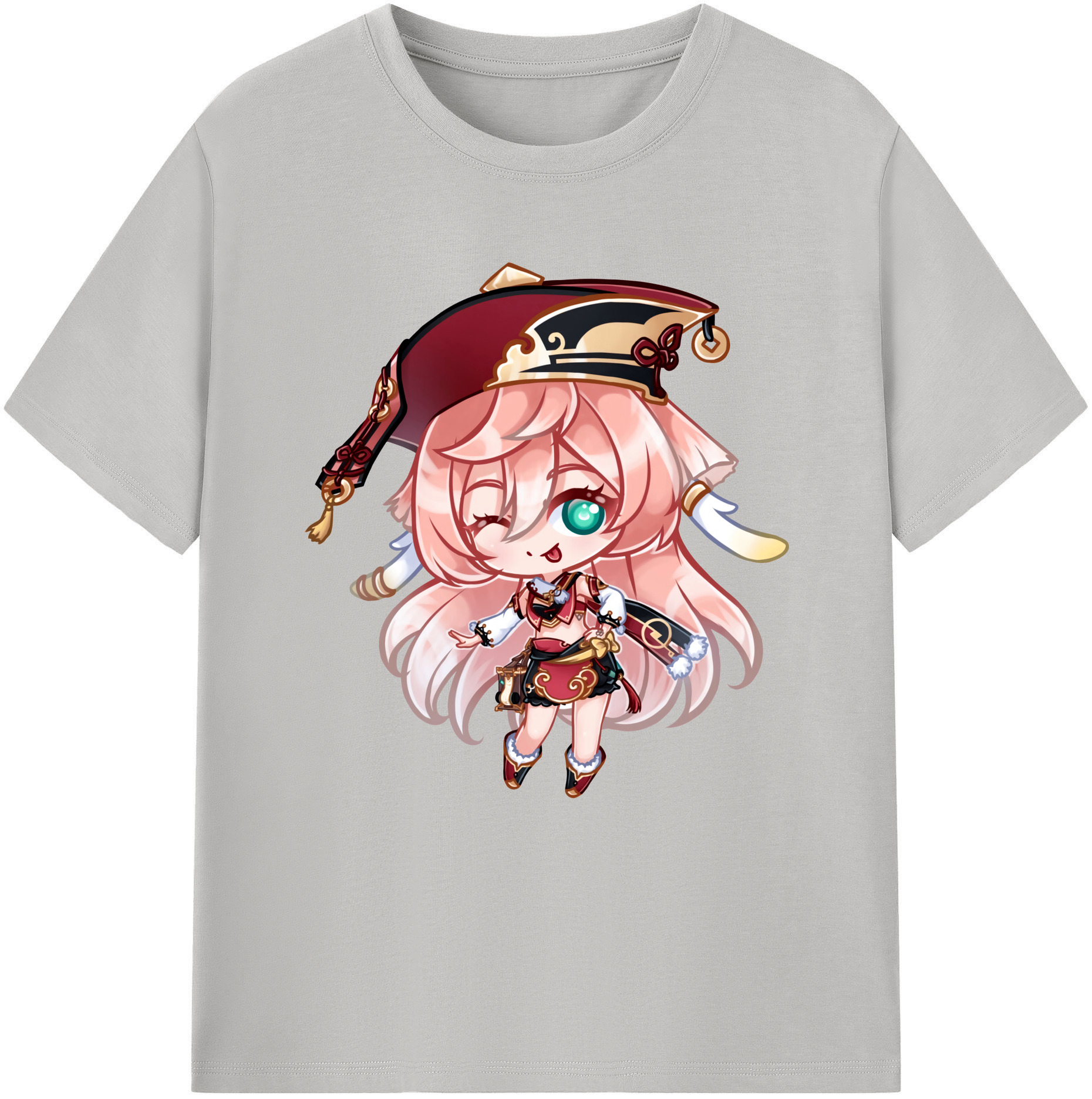 げんし神 ヤンフェイ genshin Yanfei レディースカジュアルプリントTシャツ（綿100％）