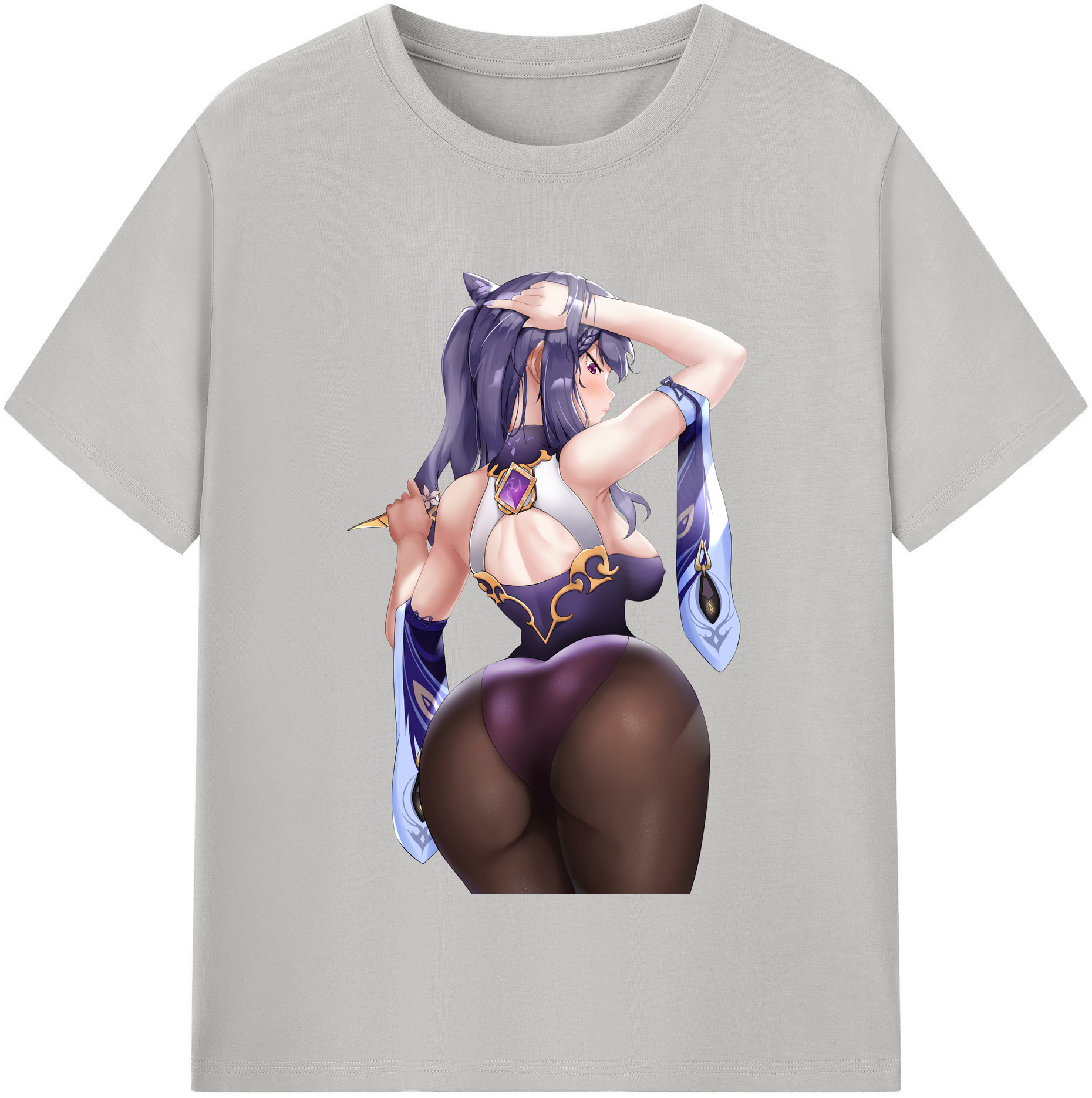 げんし神 刻晴 こくせい genshin Kokusei レディースカジュアルプリントTシャツ（綿100％）
