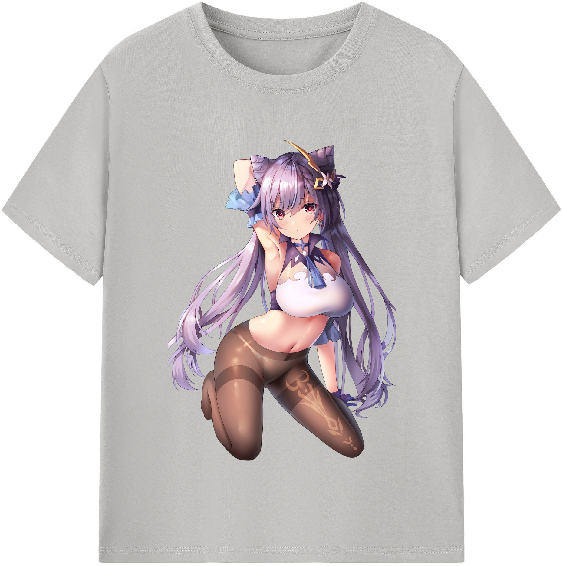 げんし神 刻晴 こくせい genshin Kokusei レディースカジュアルプリントTシャツ（綿100％）