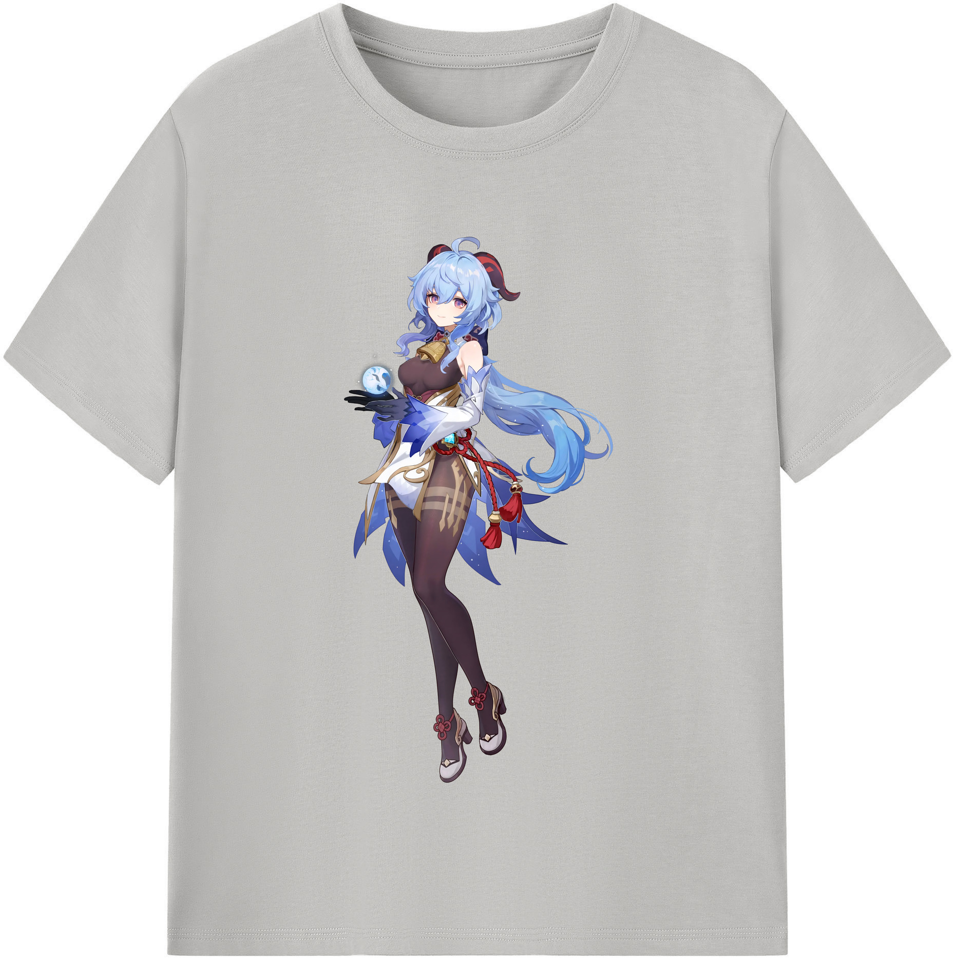 げんし神 甘雨 かんう genshin Ganyu レディースカジュアルプリントTシャツ（綿100％）