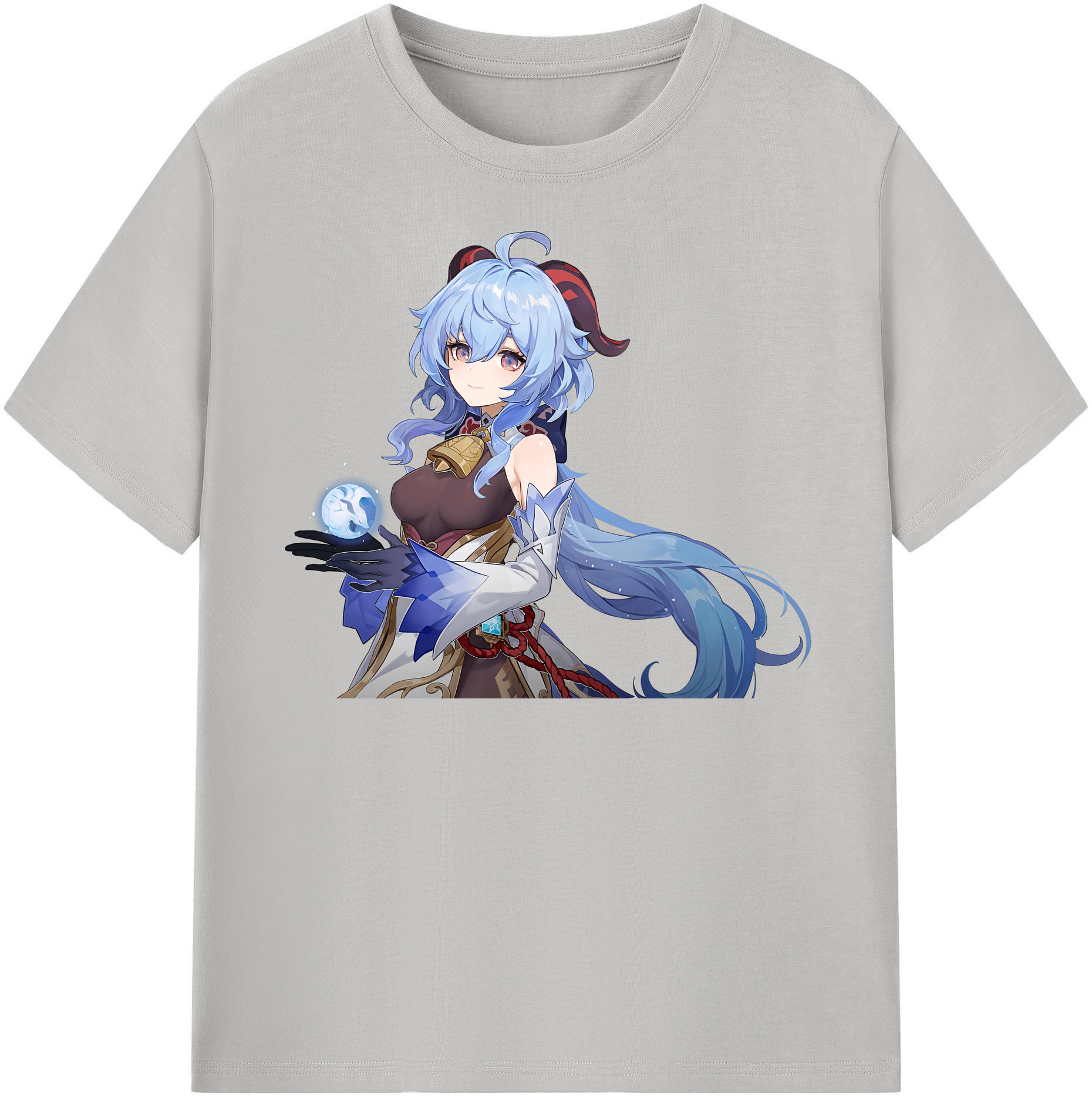 げんし神 甘雨 かんう genshin Ganyu レディースカジュアルプリントTシャツ（綿100％）