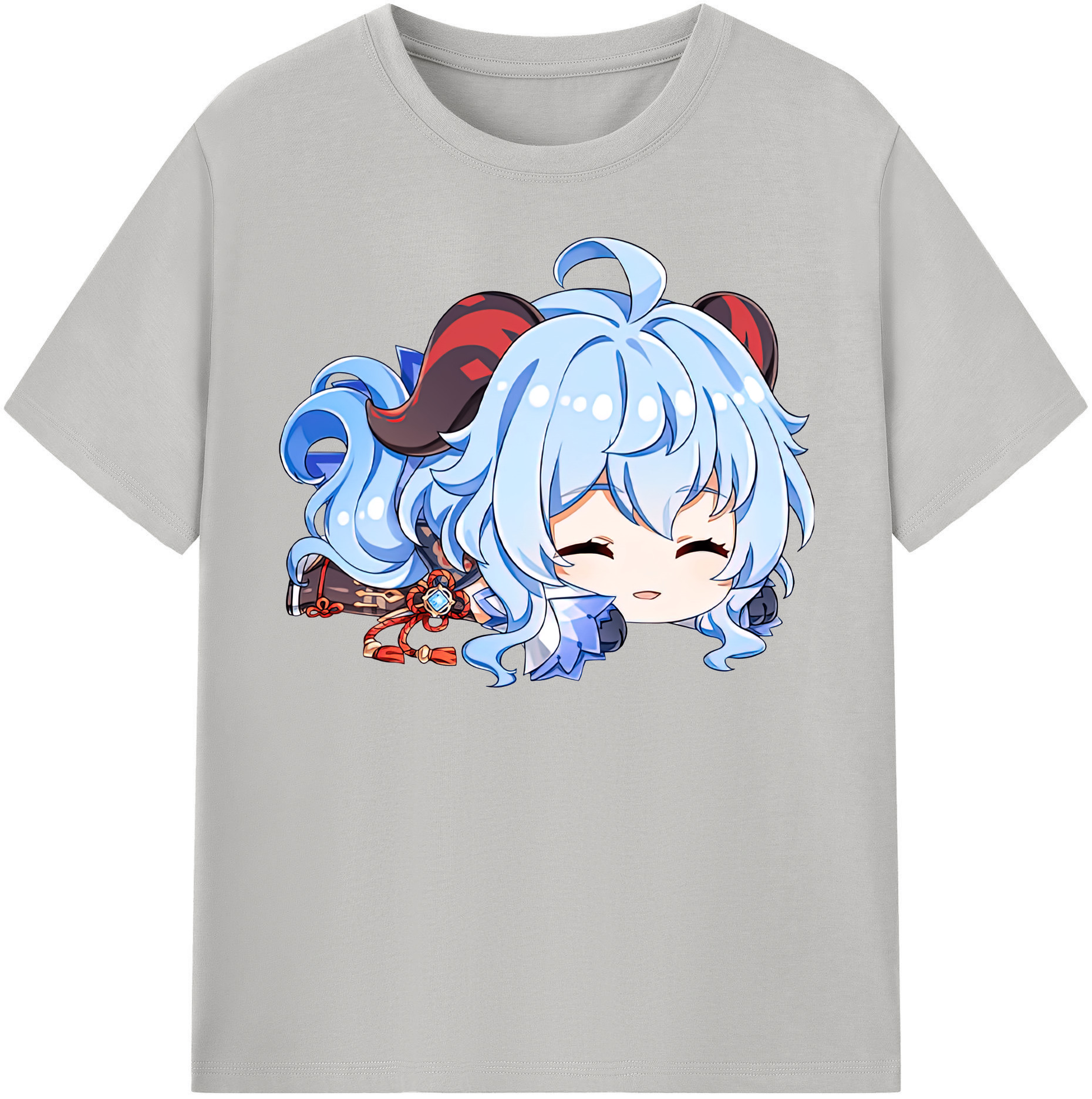 げんし神 甘雨 かんう genshin Ganyu レディースカジュアルプリントTシャツ（綿100％）