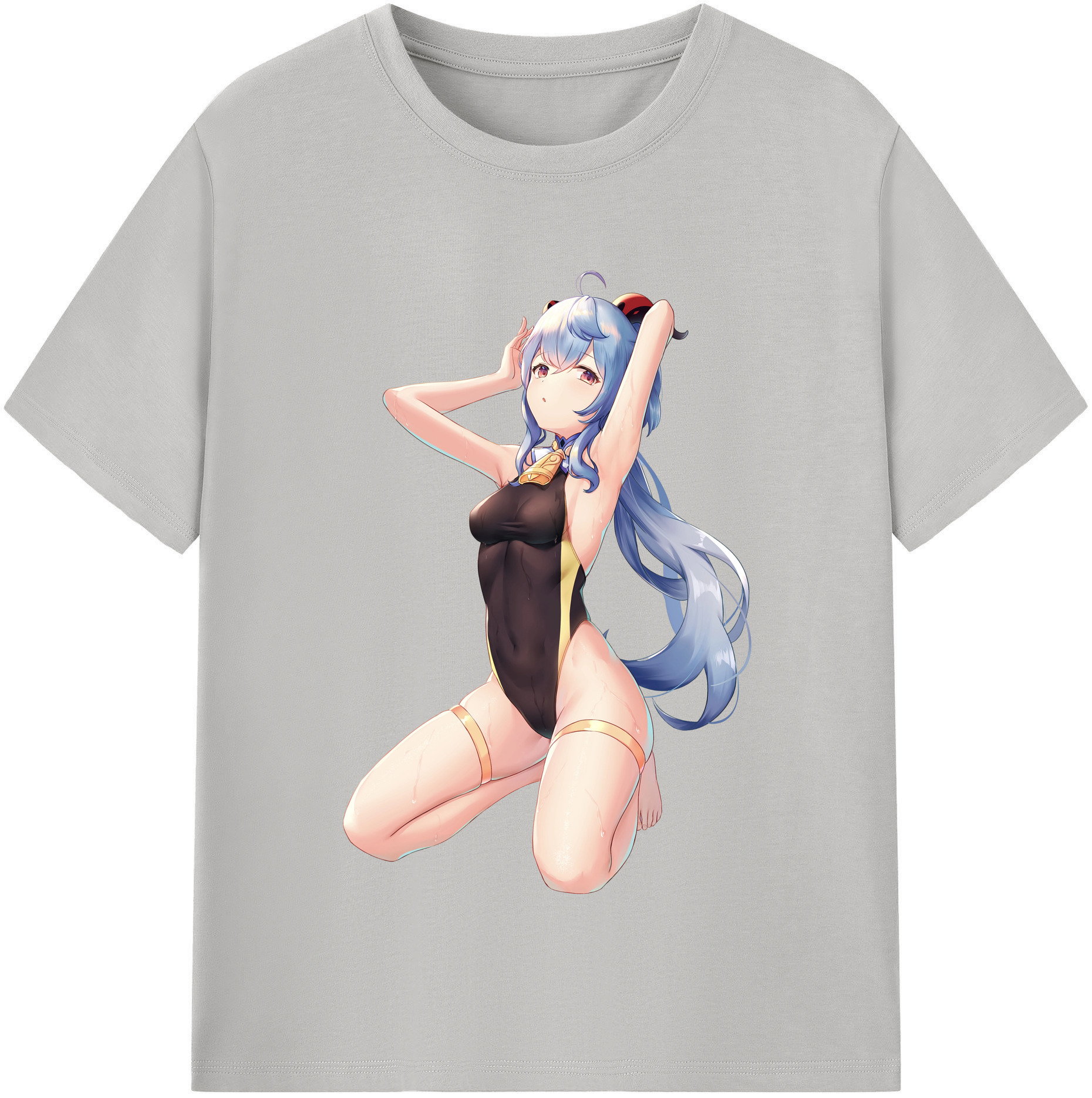 げんし神 甘雨 かんう genshin Ganyu レディースカジュアルプリントTシャツ（綿100％）