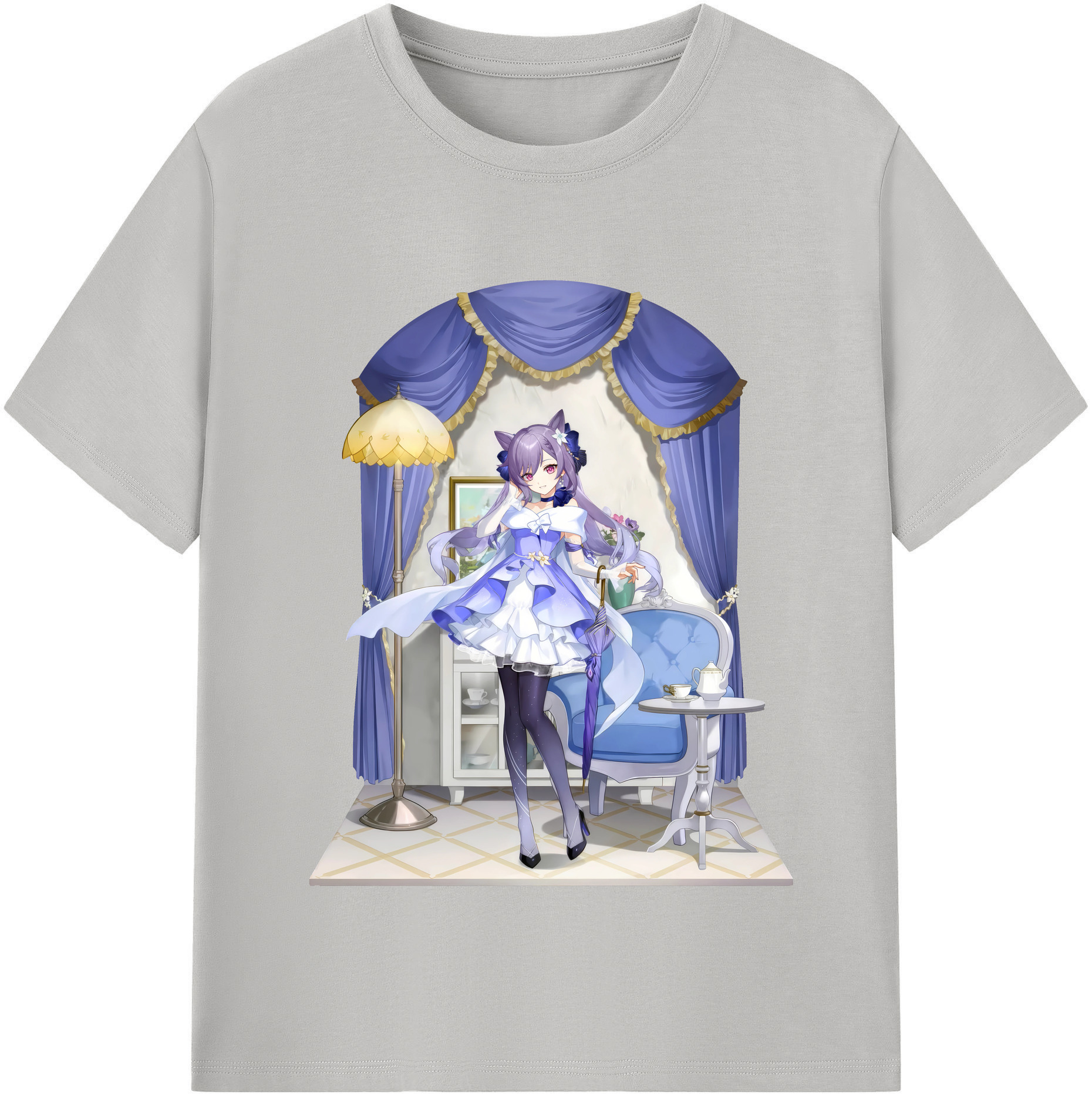 げんし神 刻晴 こくせい genshin Kokusei レディースカジュアルプリントTシャツ（綿100％）