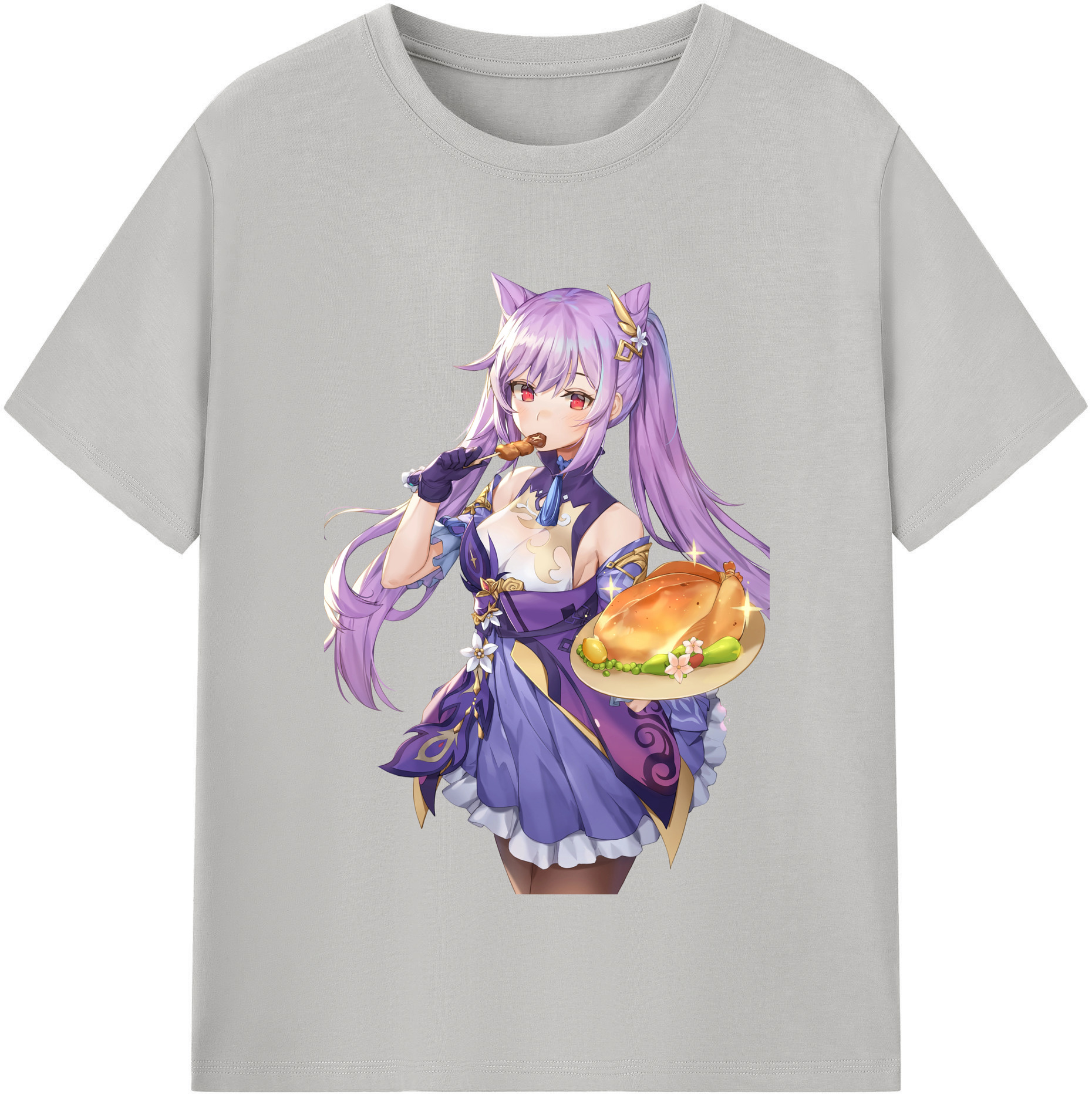 げんし神 刻晴 こくせい genshin Kokusei レディースカジュアルプリントTシャツ（綿100％）