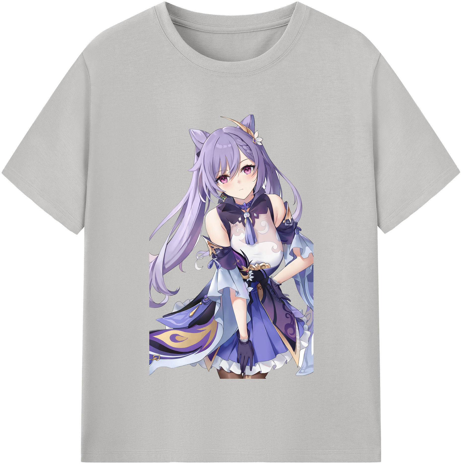 げんし神 刻晴 こくせい genshin Kokusei レディースカジュアルプリントTシャツ（綿100％）