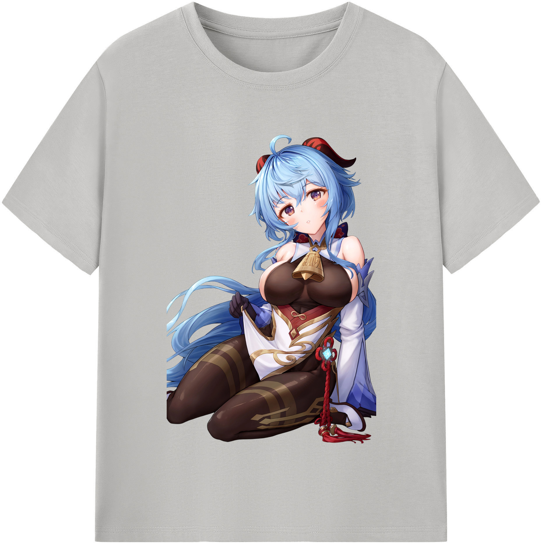 げんし神 甘雨 かんう genshin Ganyu レディースカジュアルプリントTシャツ（綿100％）