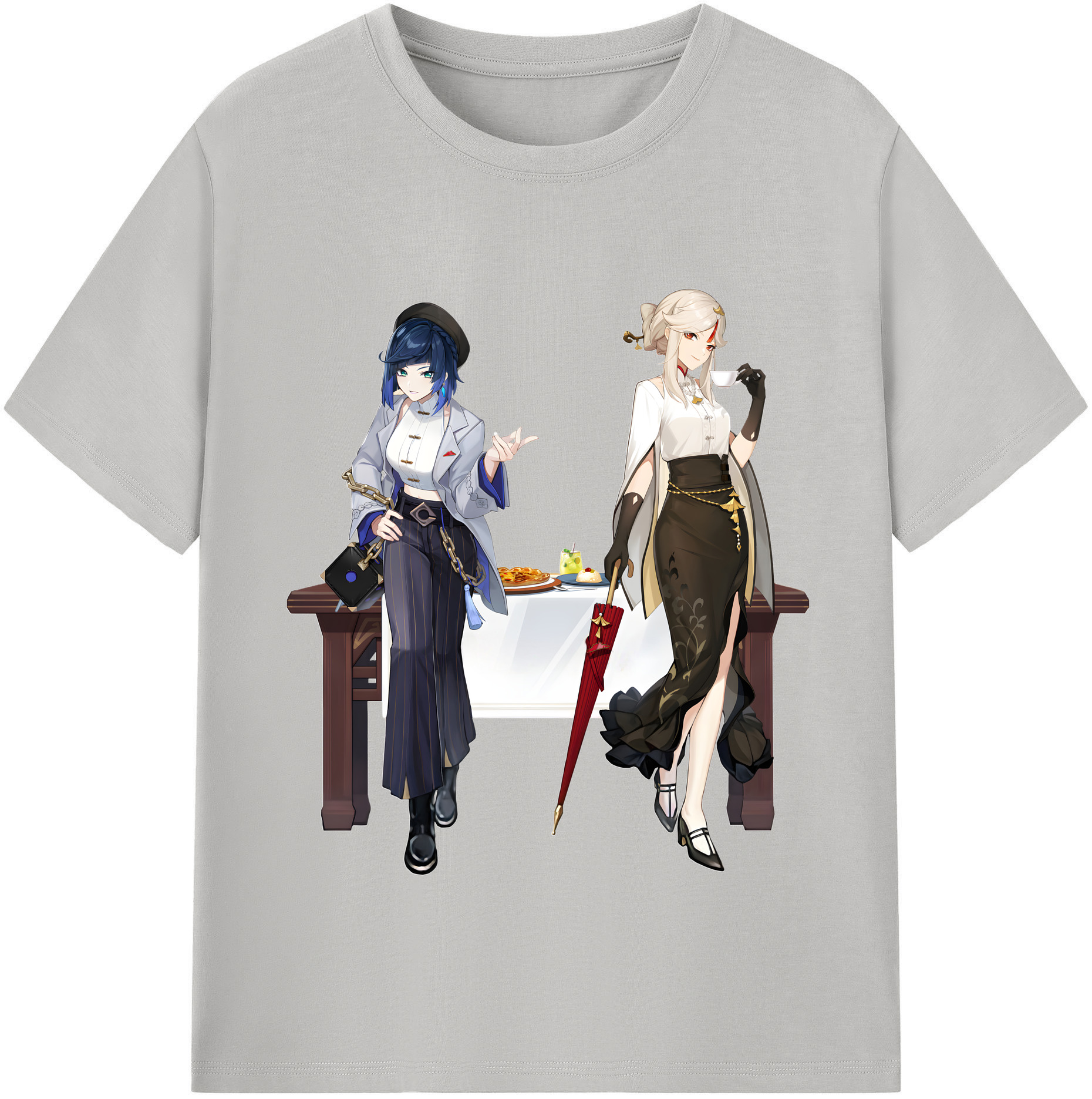 げんし神 夜兰 やらん genshin Yaran レディースカジュアルプリントTシャツ（綿100％）
