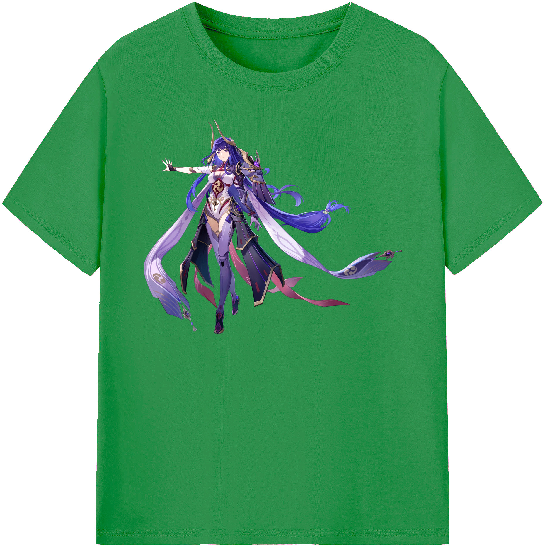 げんし神 雷電将軍 らいでんしょうぐん genshin Raiden Shogun レディースカジュアルプリントTシャツ（綿100％）
