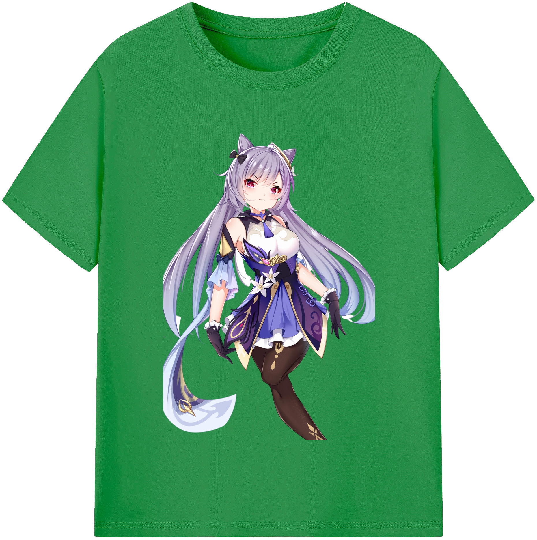 げんし神 刻晴 こくせい genshin Kokusei レディースカジュアルプリントTシャツ（綿100％）