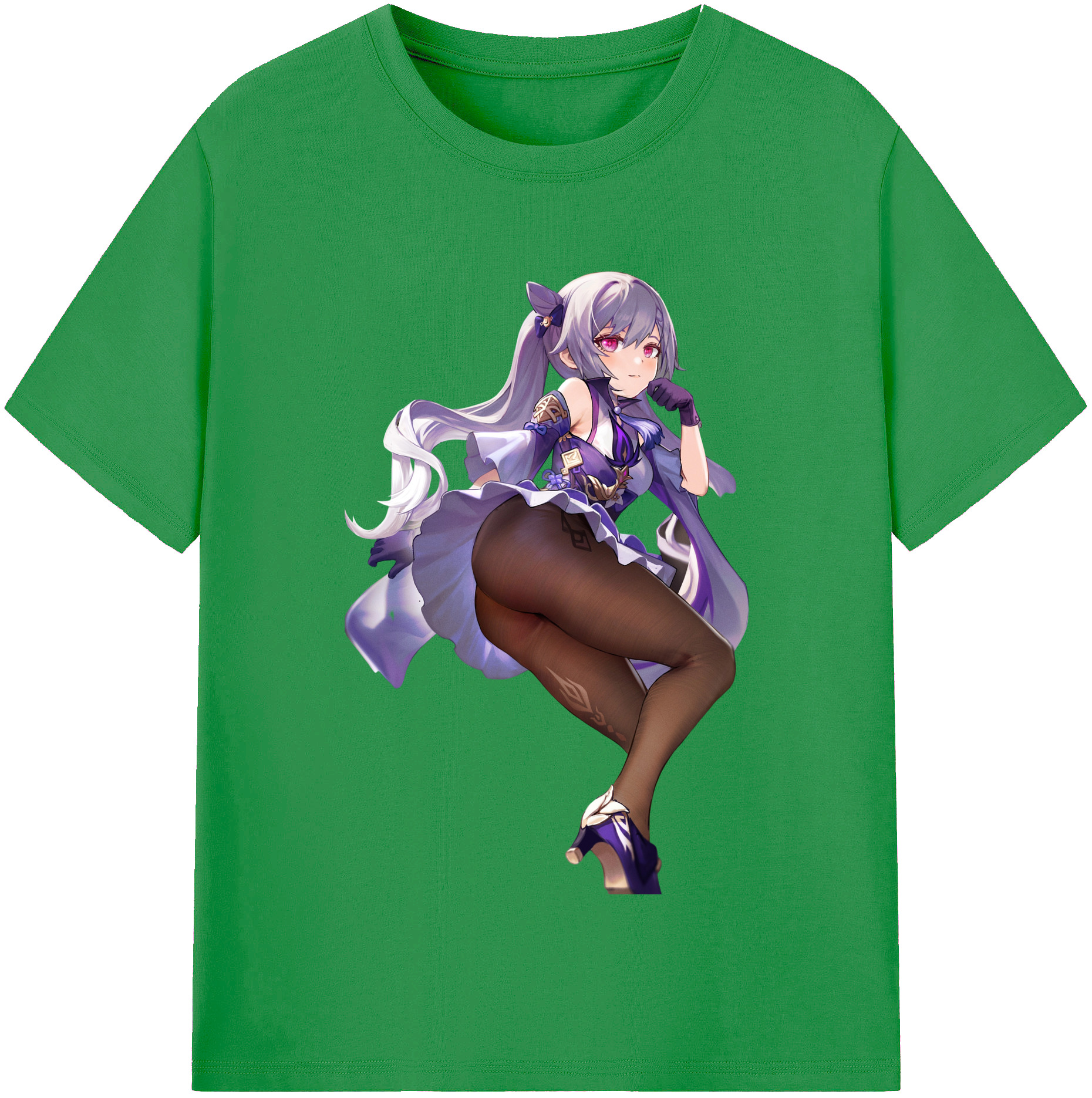 げんし神 刻晴 こくせい genshin Kokusei レディースカジュアルプリントTシャツ（綿100％）