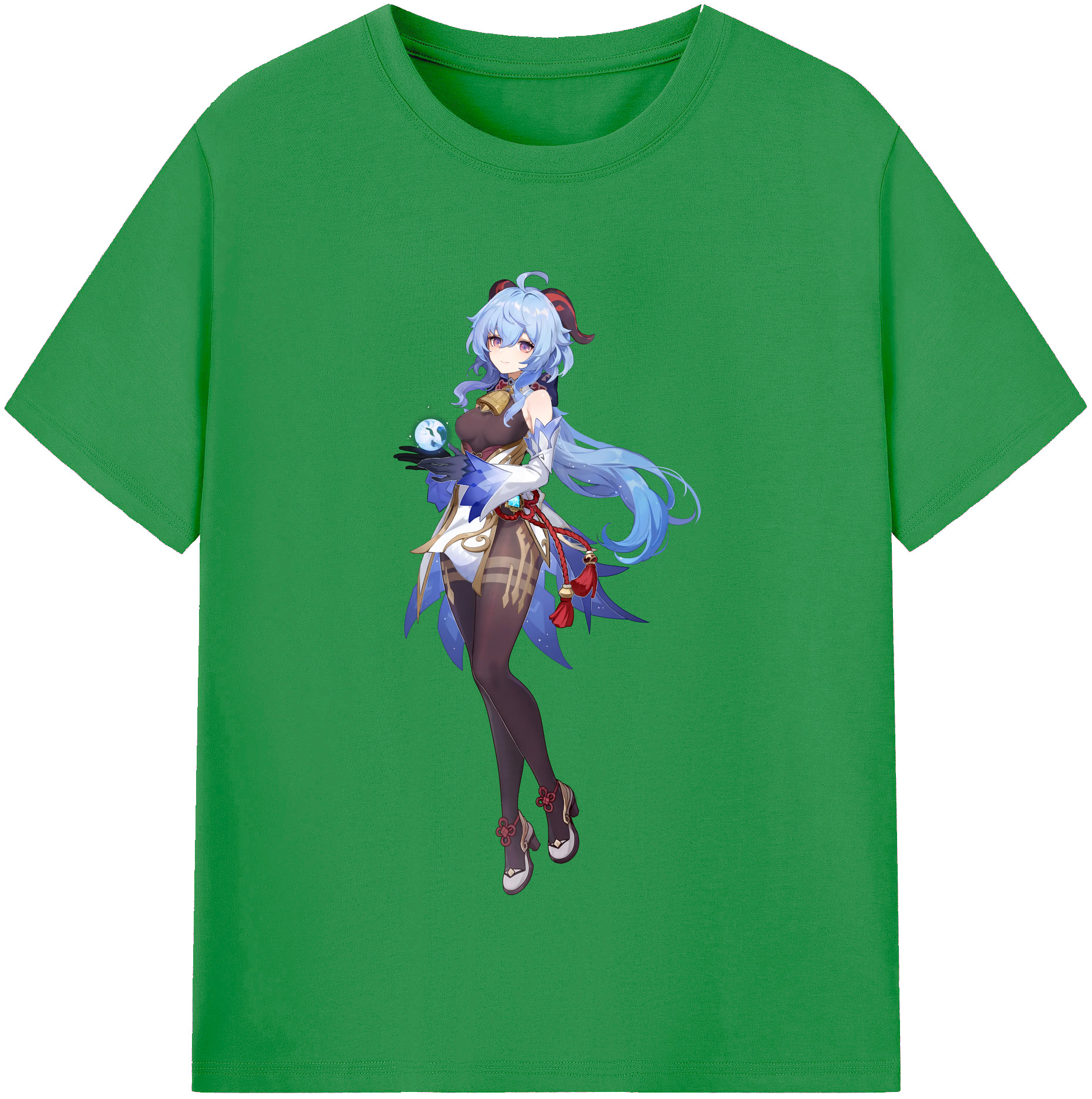 げんし神 甘雨 かんう genshin Ganyu レディースカジュアルプリントTシャツ（綿100％）