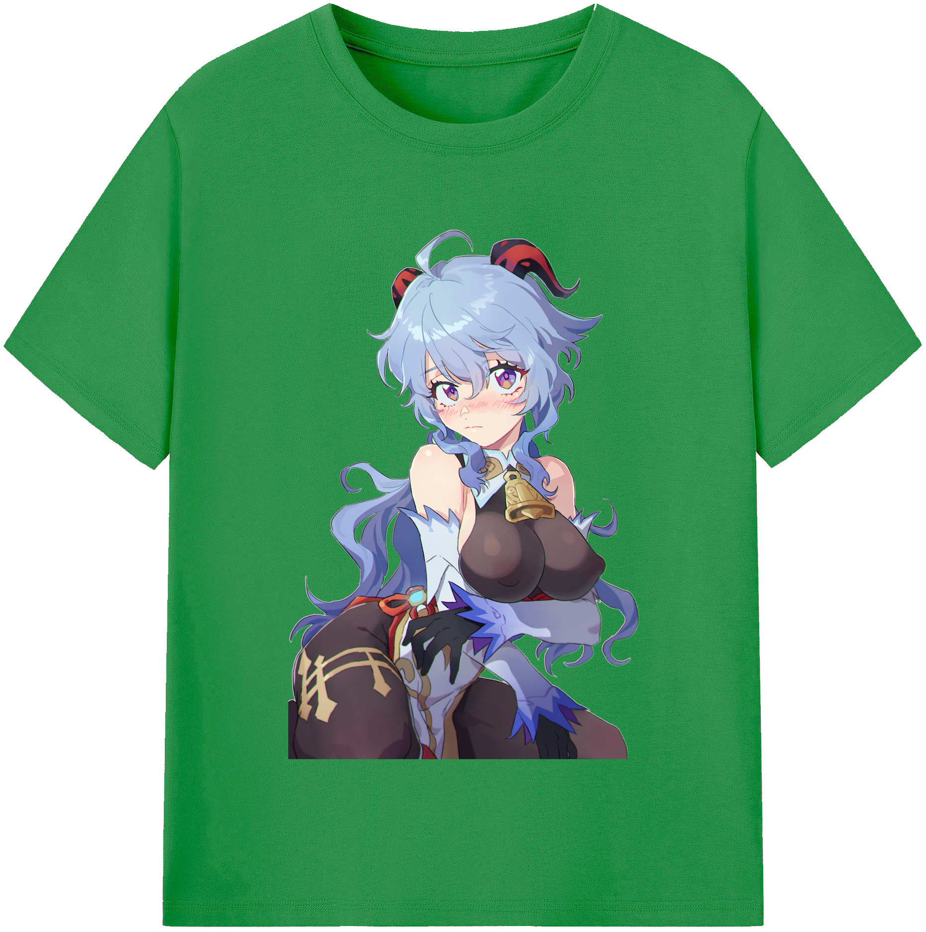げんし神 甘雨 かんう genshin Ganyu レディースカジュアルプリントTシャツ（綿100％）