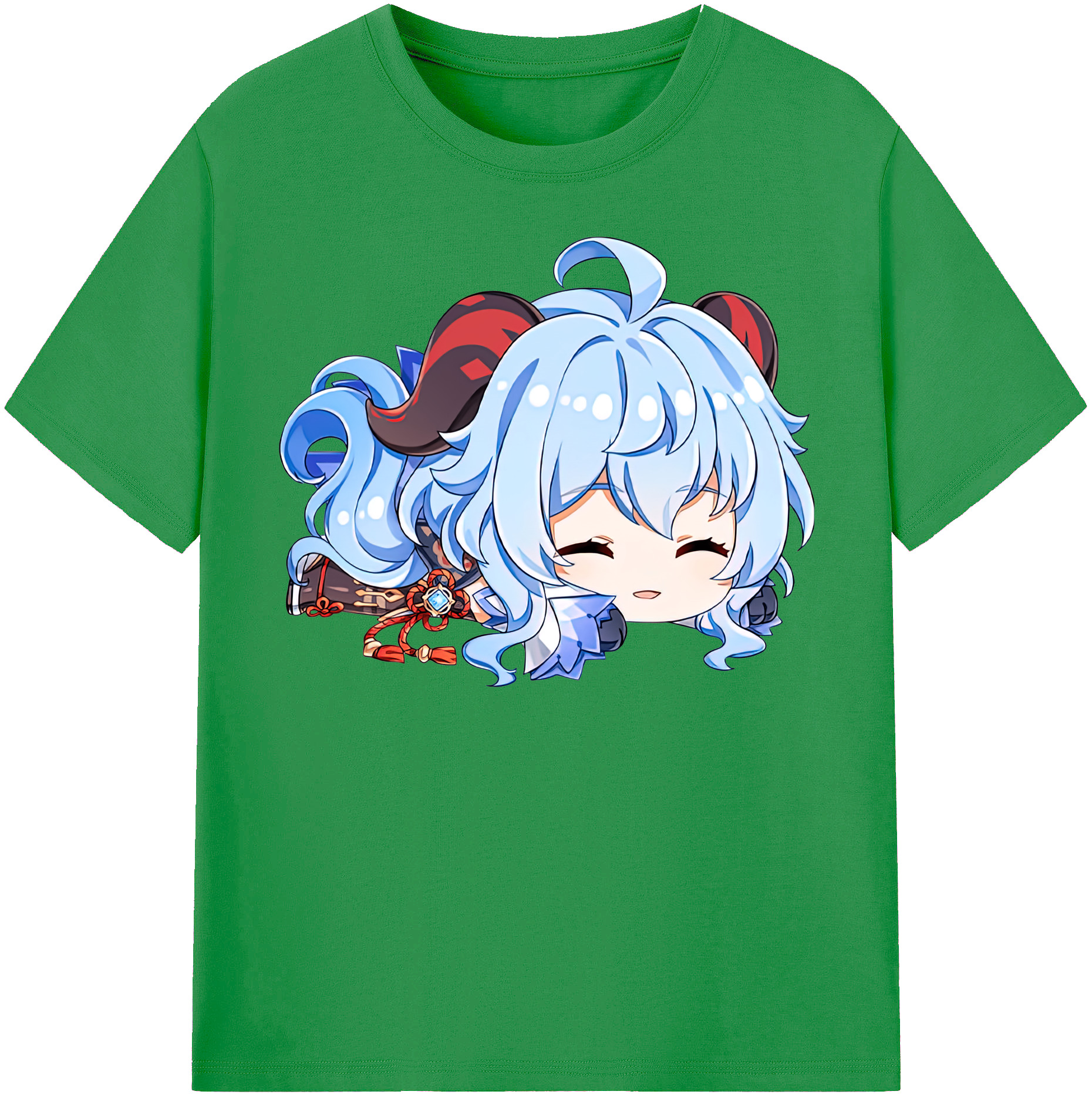 げんし神 甘雨 かんう genshin Ganyu レディースカジュアルプリントTシャツ（綿100％）
