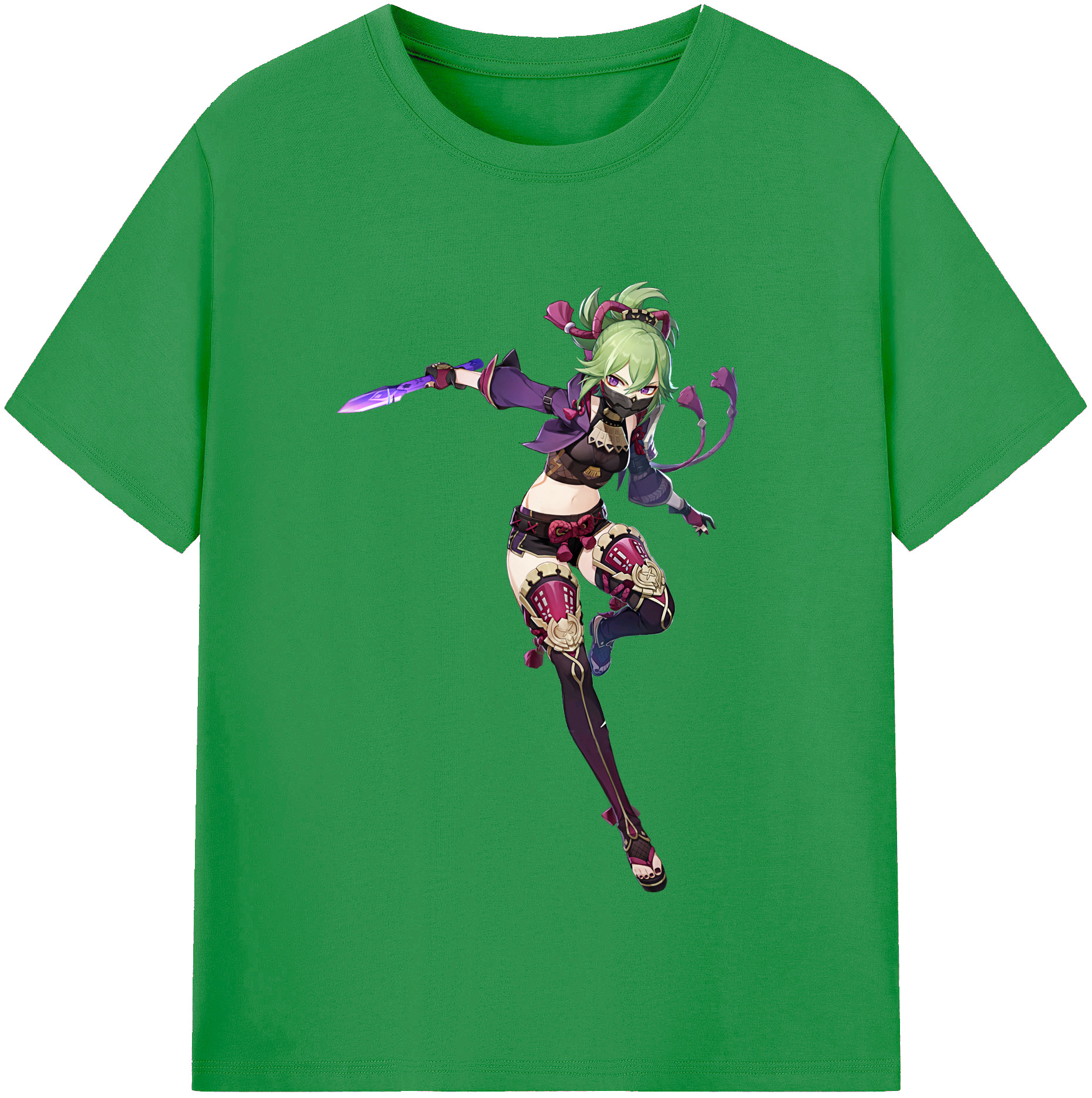 げんし神  久岐忍 くき しのぶ genshin Kuki Shinobu レディースカジュアルプリントTシャツ（綿100％）