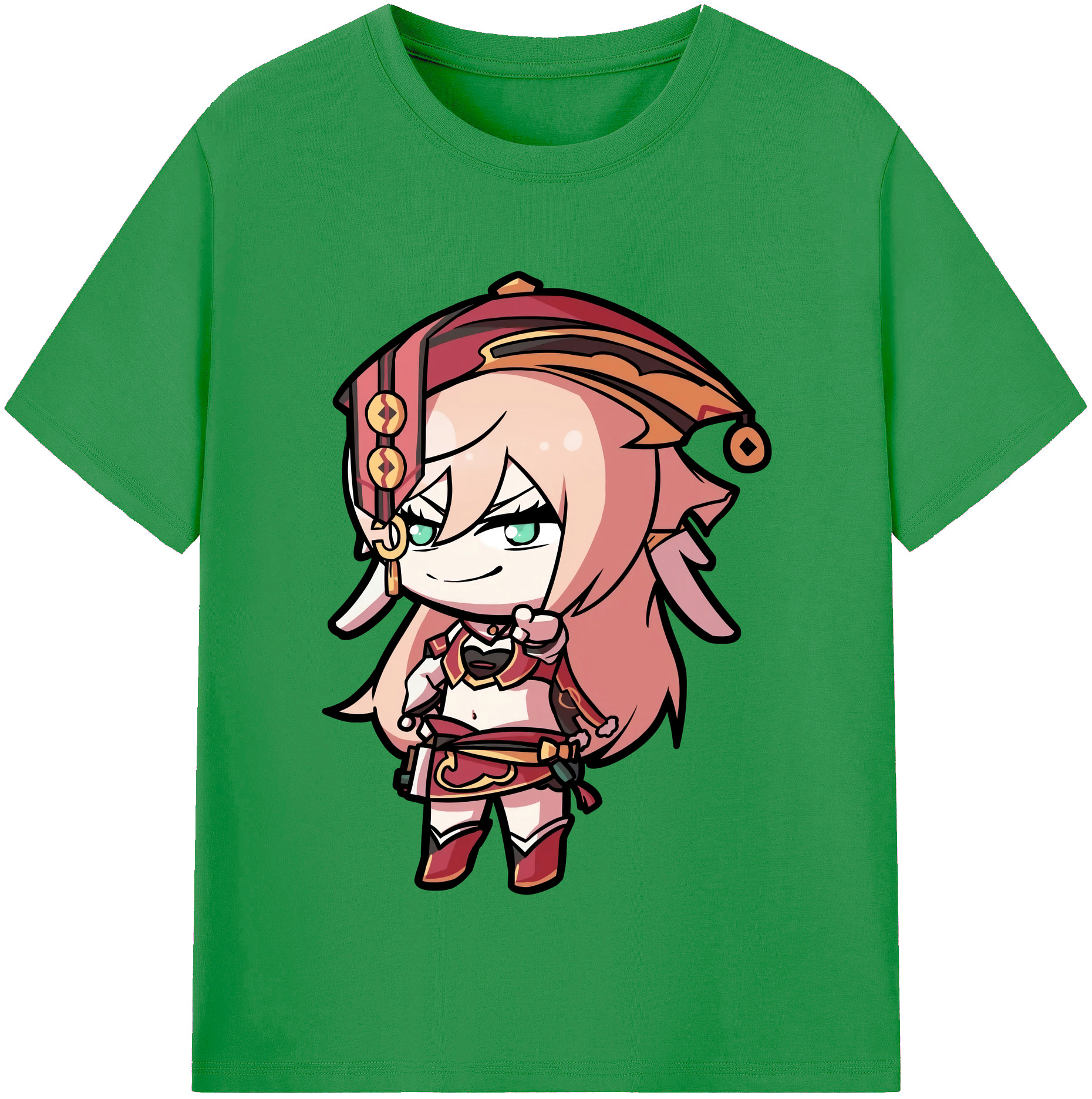 げんし神 ヤンフェイ genshin Yanfei レディースカジュアルプリントTシャツ（綿100％）