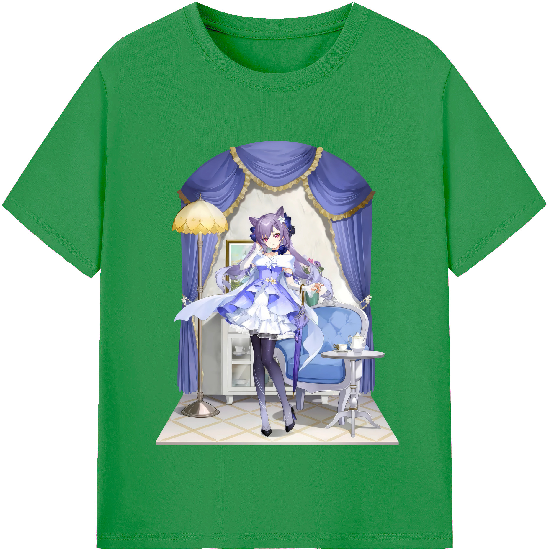 げんし神 刻晴 こくせい genshin Kokusei レディースカジュアルプリントTシャツ（綿100％）