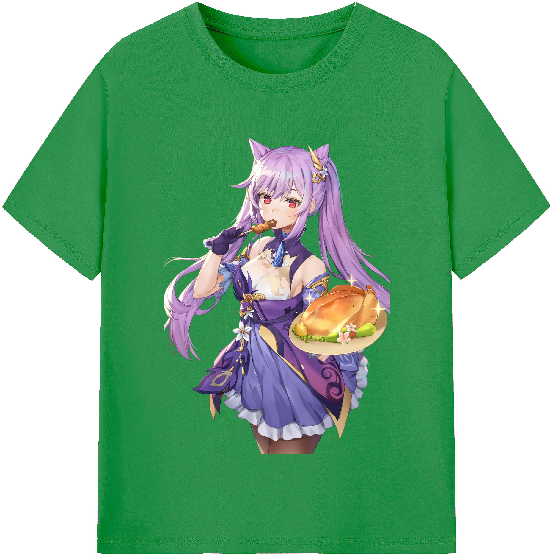 げんし神 刻晴 こくせい genshin Kokusei レディースカジュアルプリントTシャツ（綿100％）