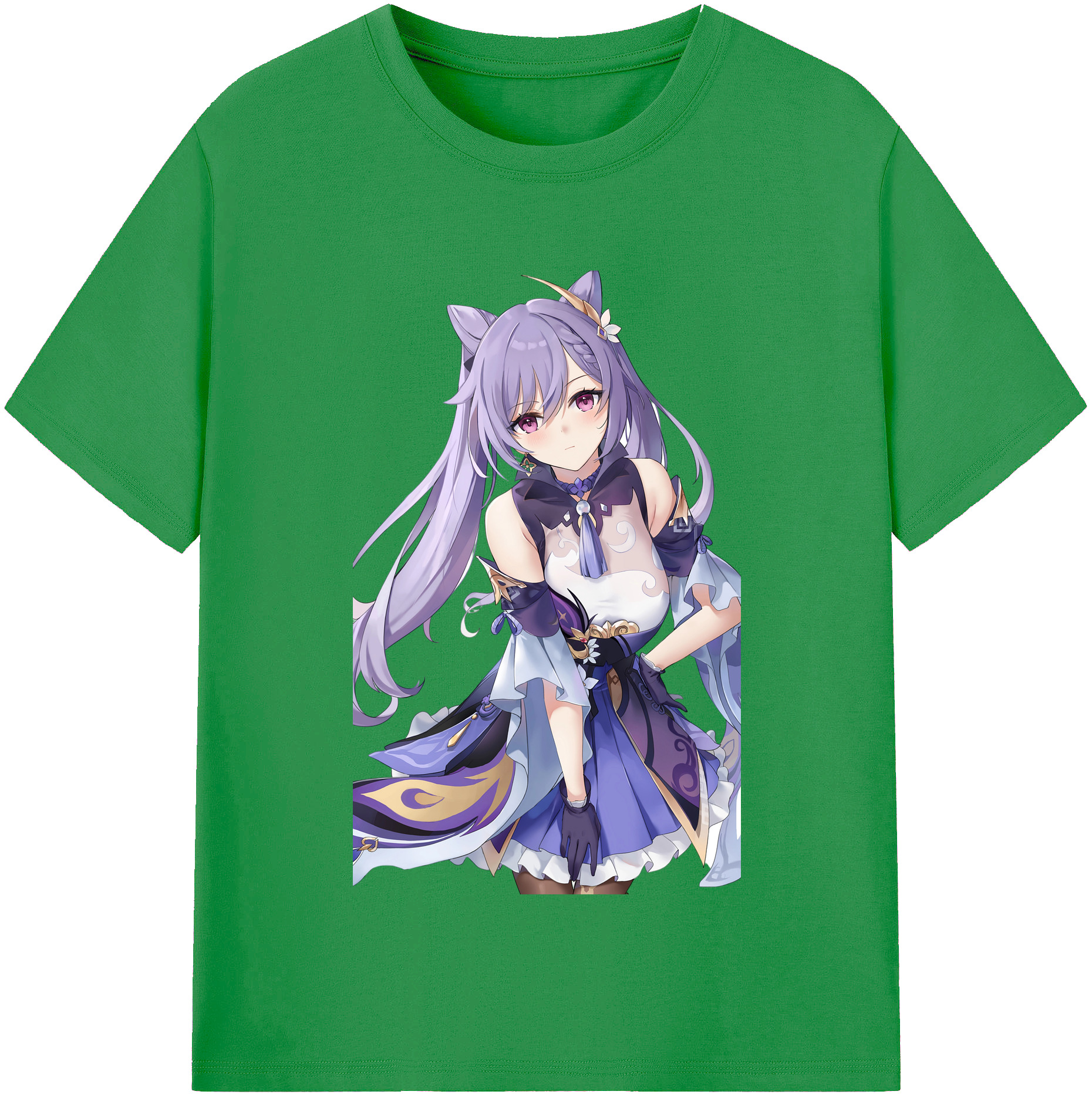 げんし神 刻晴 こくせい genshin Kokusei レディースカジュアルプリントTシャツ（綿100％）