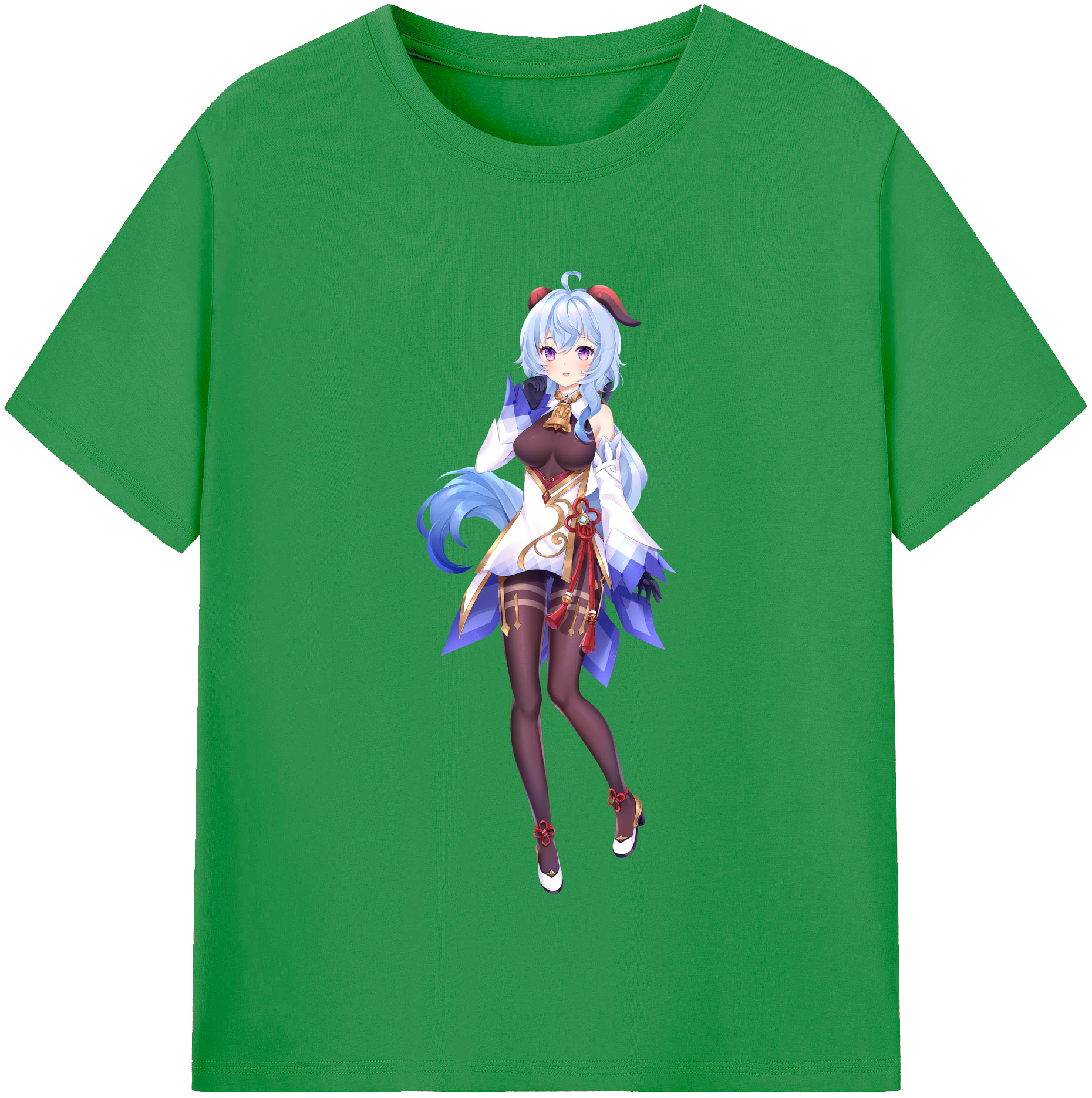 げんし神 甘雨 かんう genshin Ganyu レディースカジュアルプリントTシャツ（綿100％）