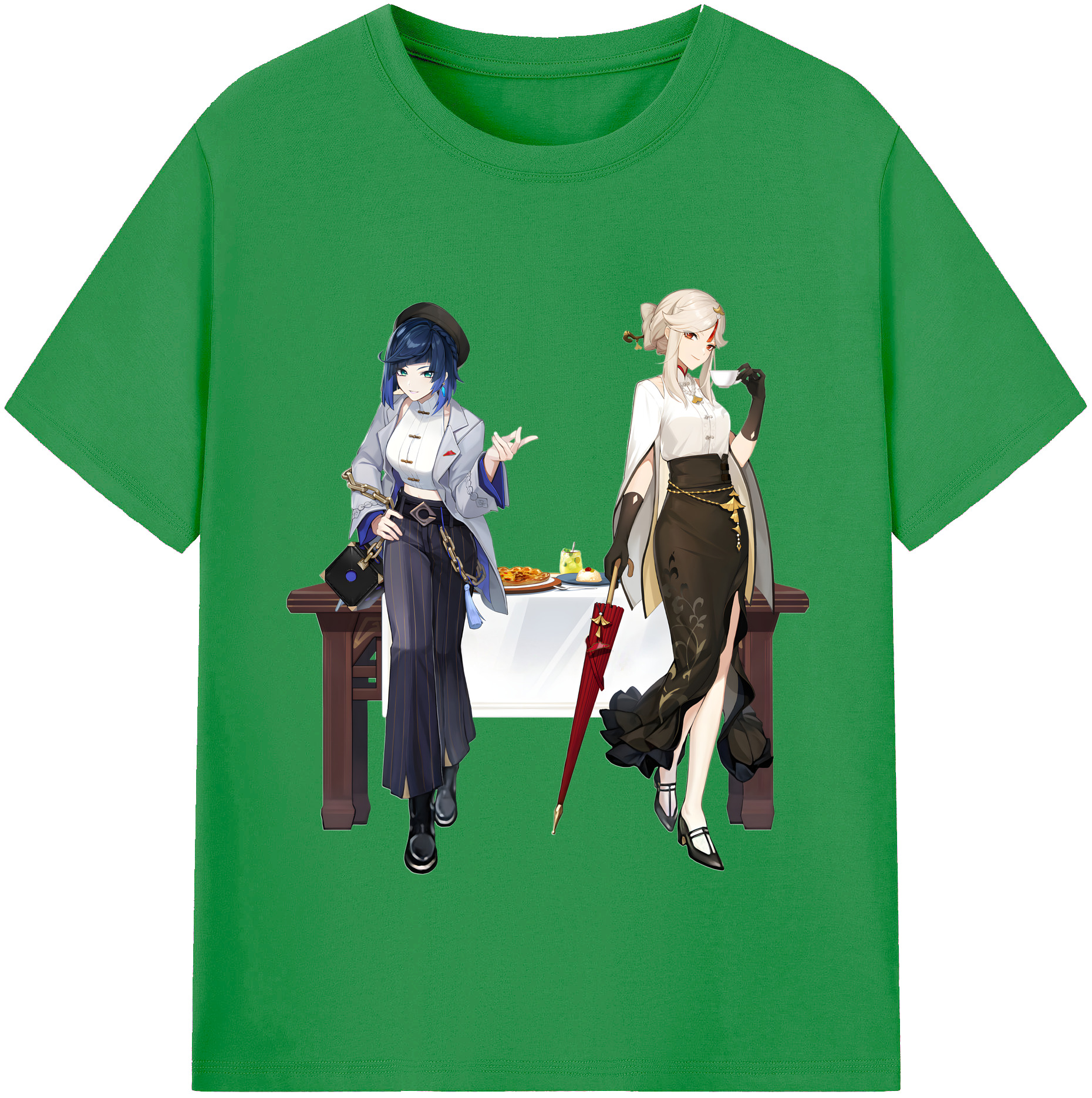 げんし神 夜兰 やらん genshin Yaran レディースカジュアルプリントTシャツ（綿100％）